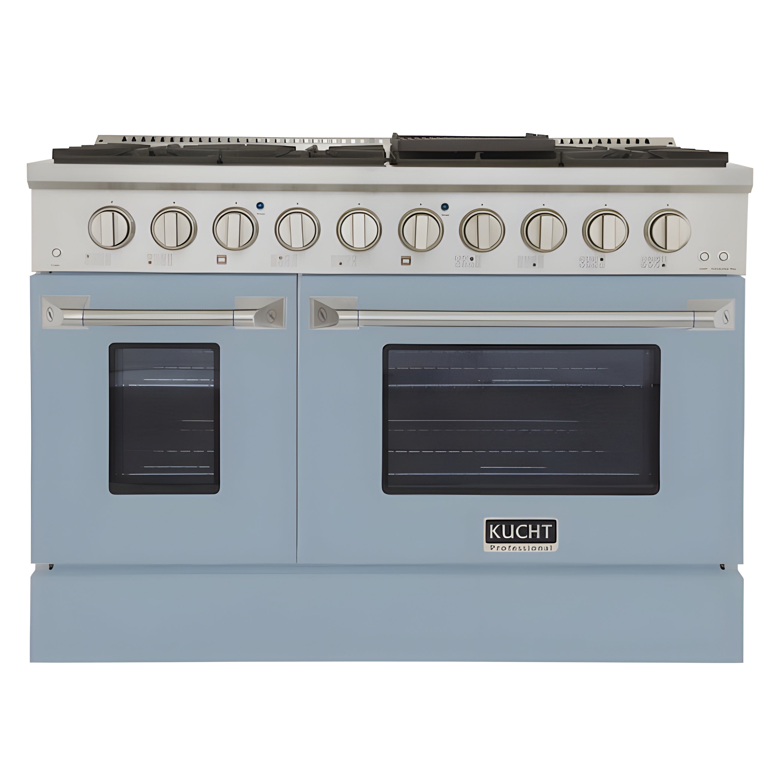 Kucht Professional 48" 6.7 cu ft. Propane Gas Range in Light Blue with Silver Accents - KNG481/LP-LB