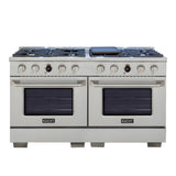 Kucht 60" 8.4 cu. ft. 8 Burner Propane Gas Dual Fuel Range in Stainless Steel with Digital Thermostat - KXP60-SS/LP