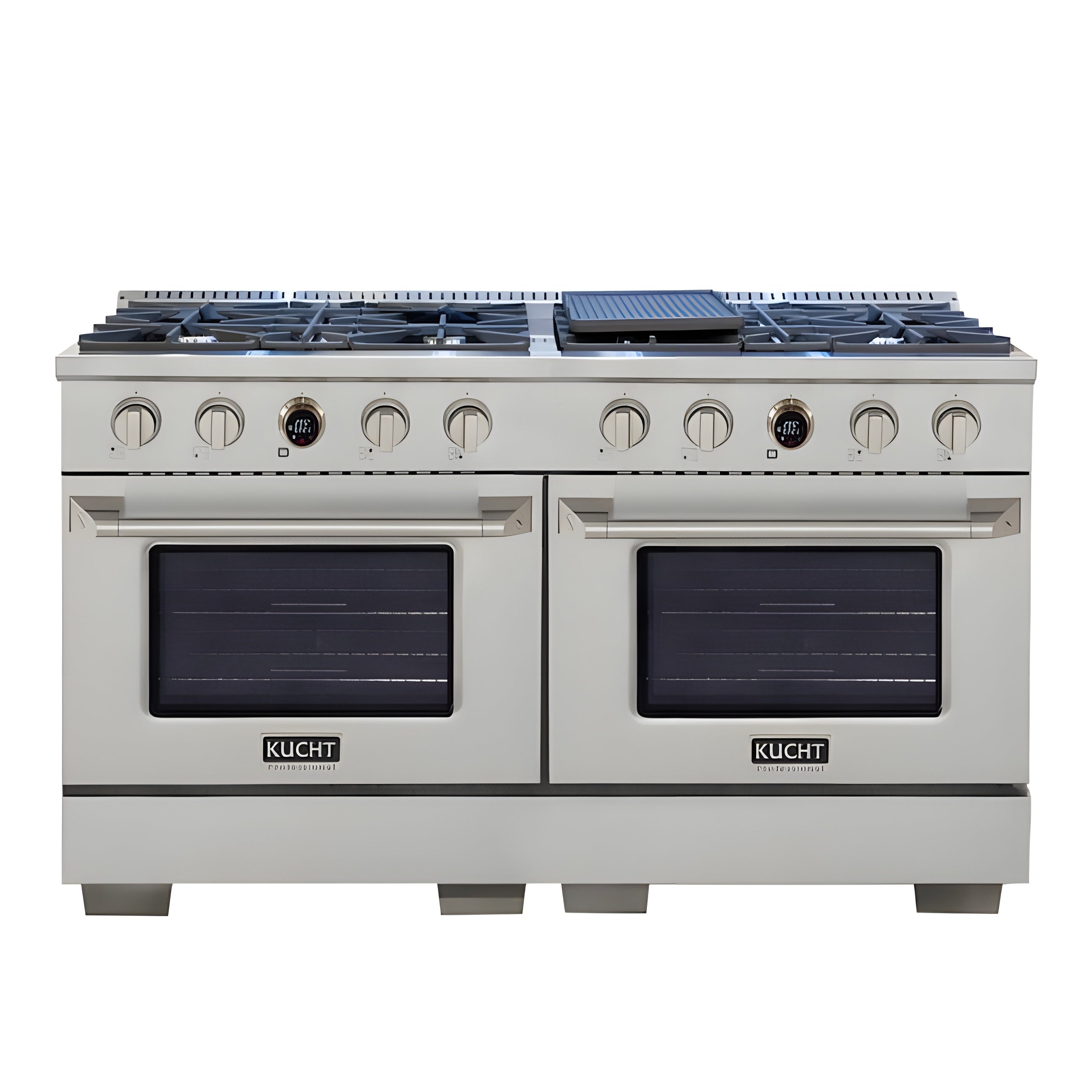 Kucht 60" 8.4 cu. ft. 8 Burner Propane Gas Dual Fuel Range in Stainless Steel with Digital Thermostat - KXP60-SS/LP