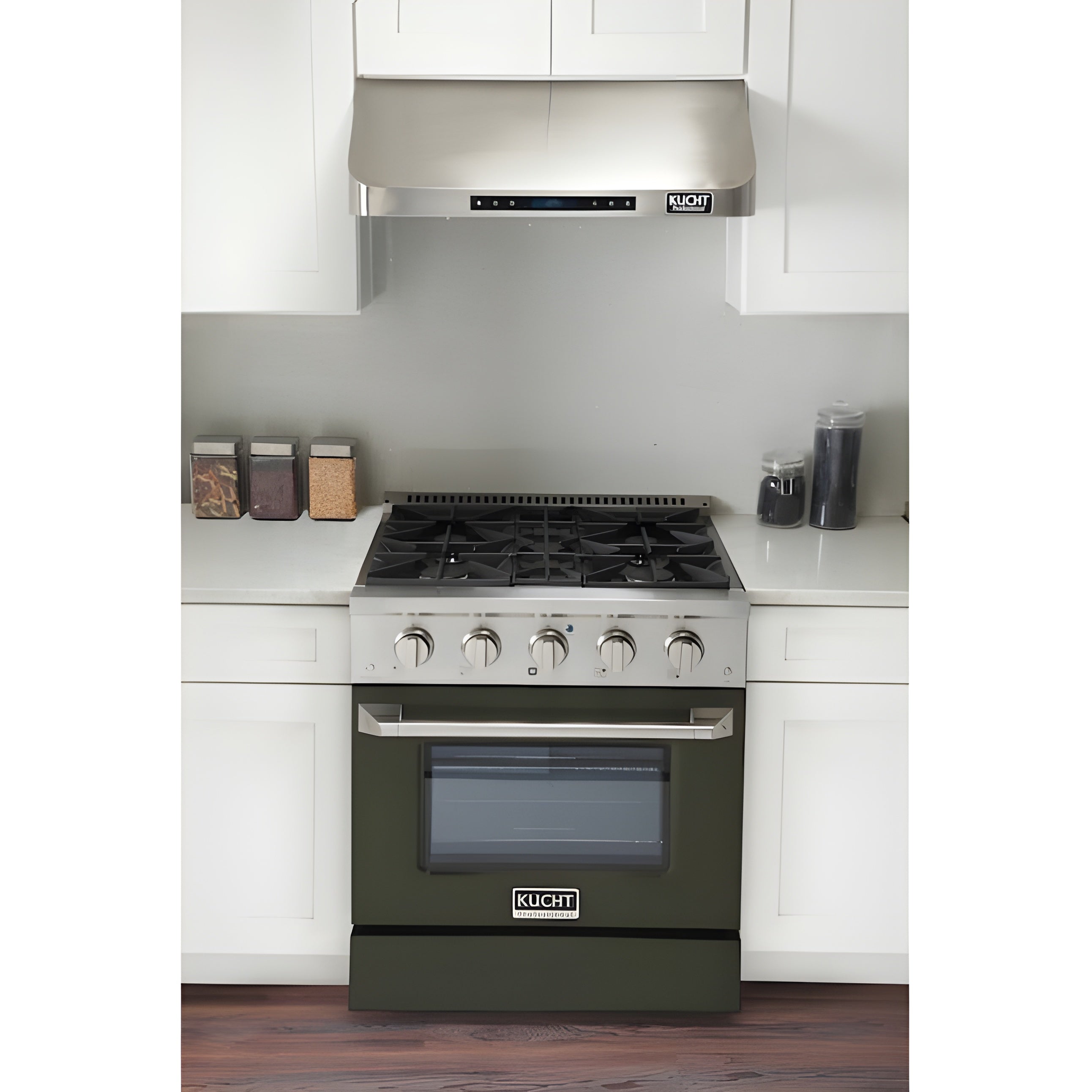 Kucht 30" Pro-Style Natural Gas Dual Fuel Range with 4 Burners in Olive Green - KDF302-OG