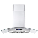 Cosmo 3 Piece Kitchen Package With 36" Electric Cooktop 36" Wall Mount Range Hood 30" Single Electric Wall Oven