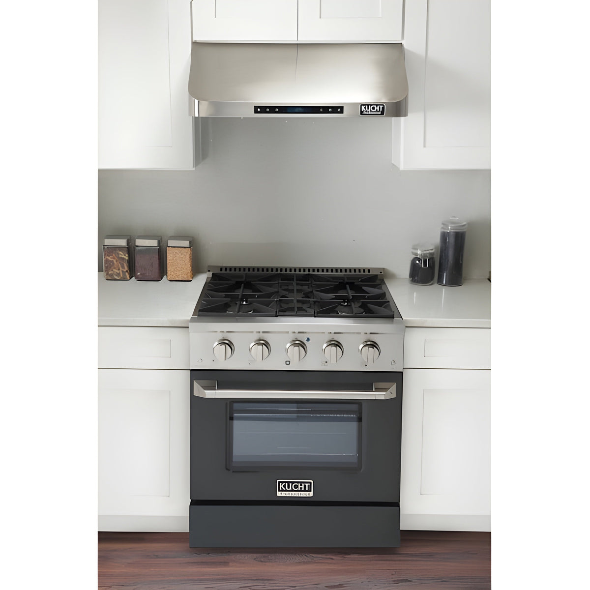 Kucht 30" Pro-Style Natural Gas Dual Fuel Range with 4 Burners in Gray - KDF302-GR
