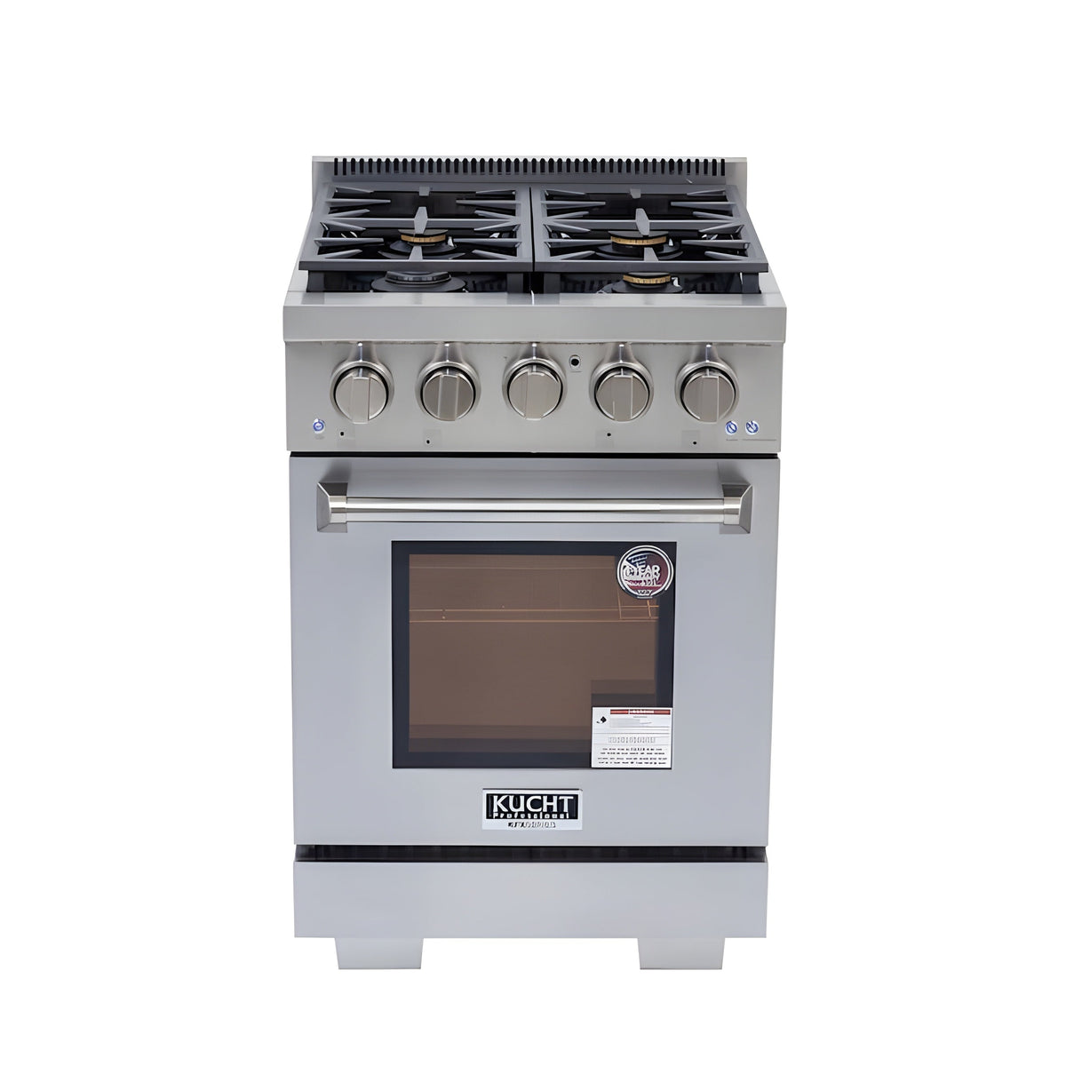 Kucht Professional 24" 2.5 cu. ft. Natural Gas Range in Stainless Steel with True Simmer Burners - KFX2400X-S