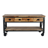 Duramax Darby 72" Metal & Wood Kitchen Island Desk w/ Drawers 68051