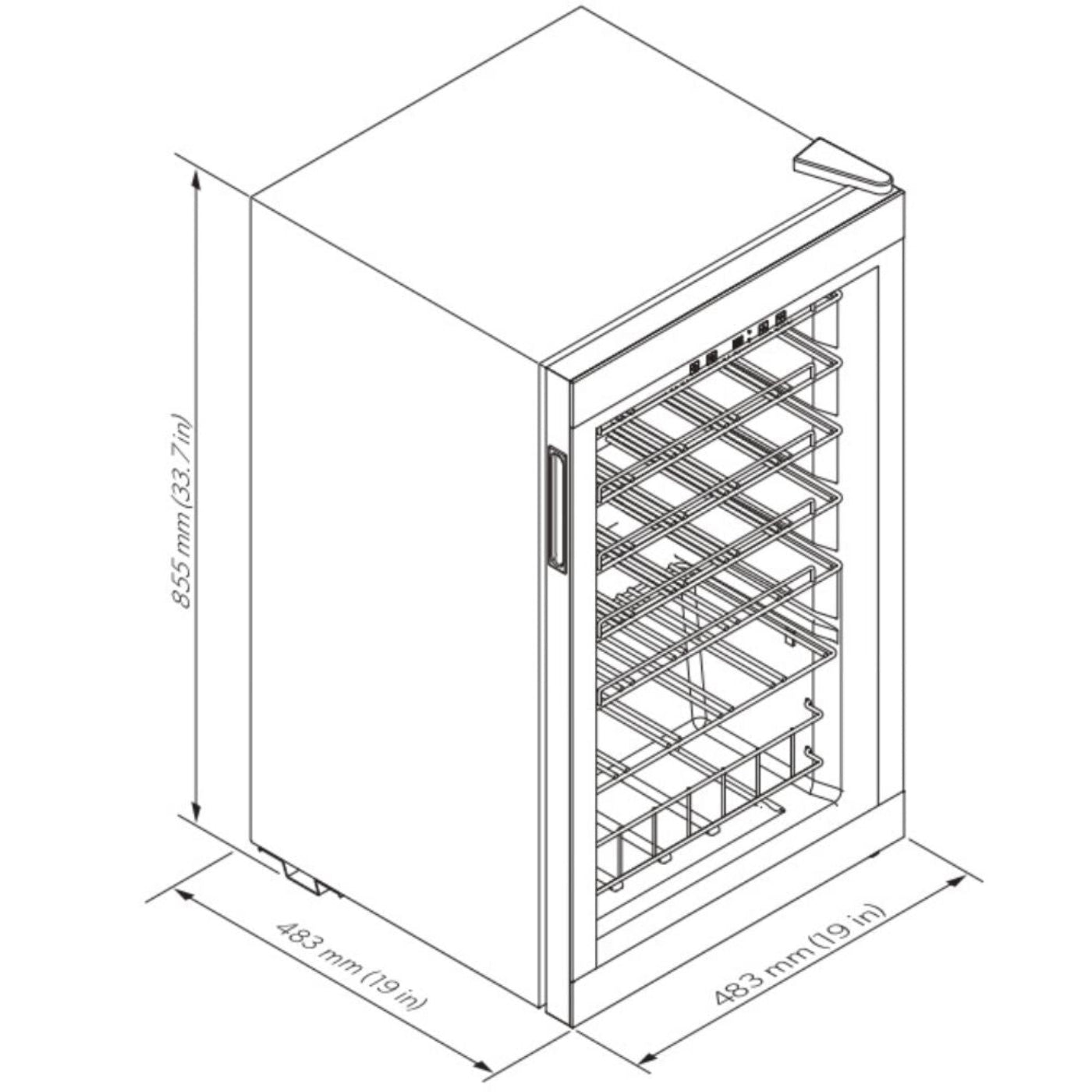 Dometic 19-inch Single-zone freestanding wine cooler, 35 bottles - C35F