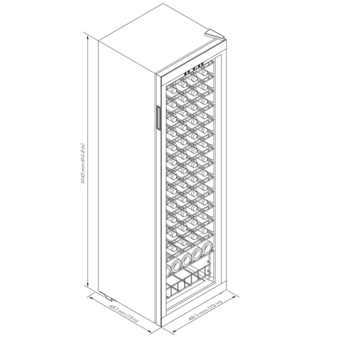 Dometic 19-inch Single-zone Freestanding Wine Cooler, 75 bottles - C75F