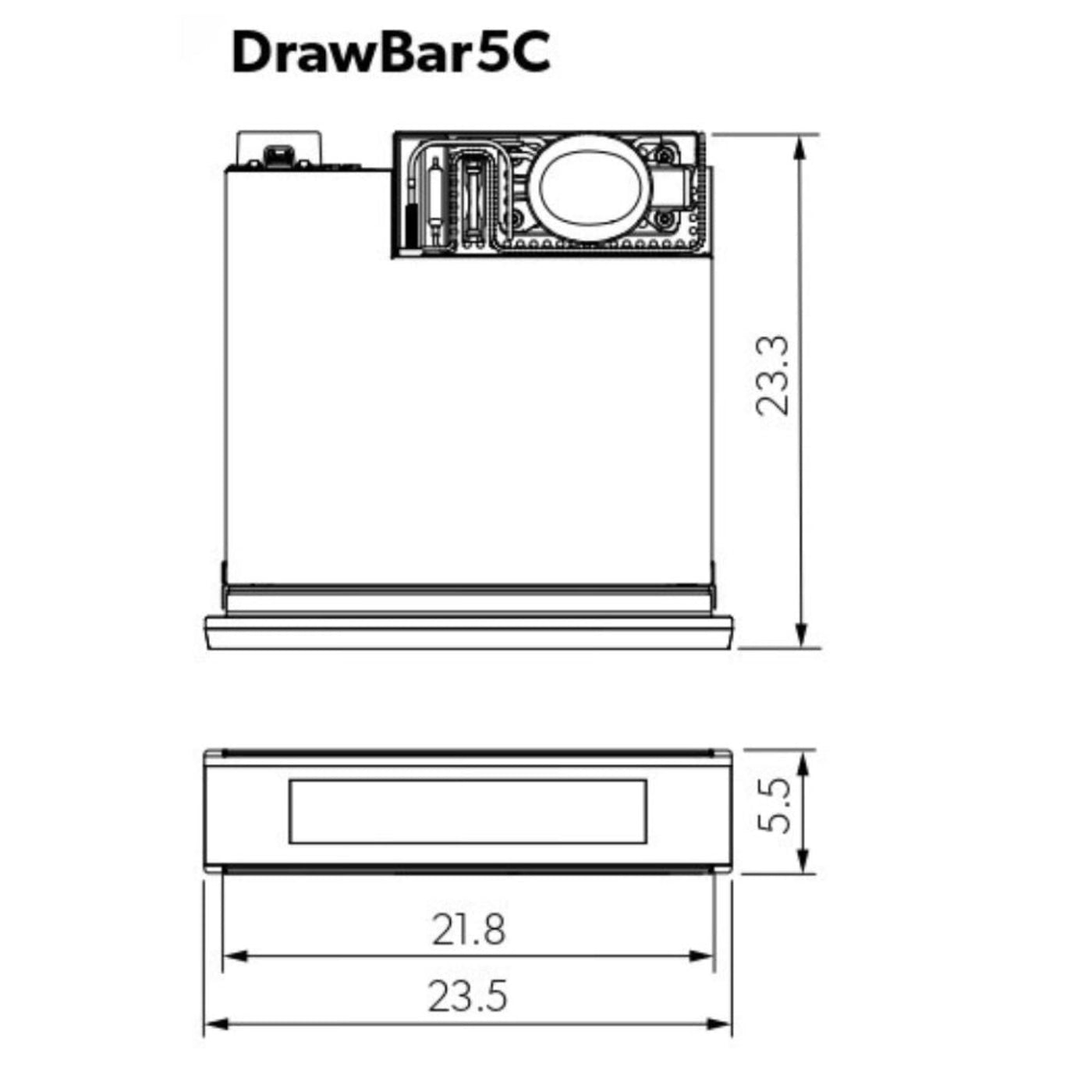 Dometic Compact wine cooler, clear glass door - DrawBar5C