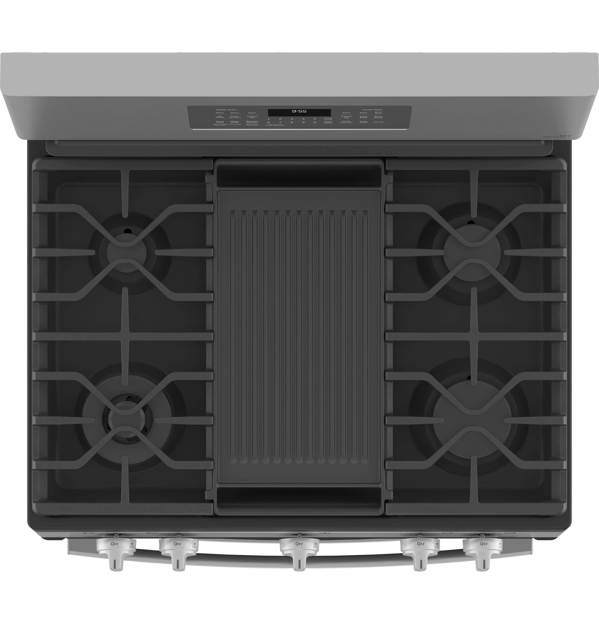GE APPLIANCES PGB965YPFS GE Profile(TM) 30" Free-Standing Gas Double Oven Convection Fingerprint Resistant Range with No Preheat Air Fry -  PGB965YPFS