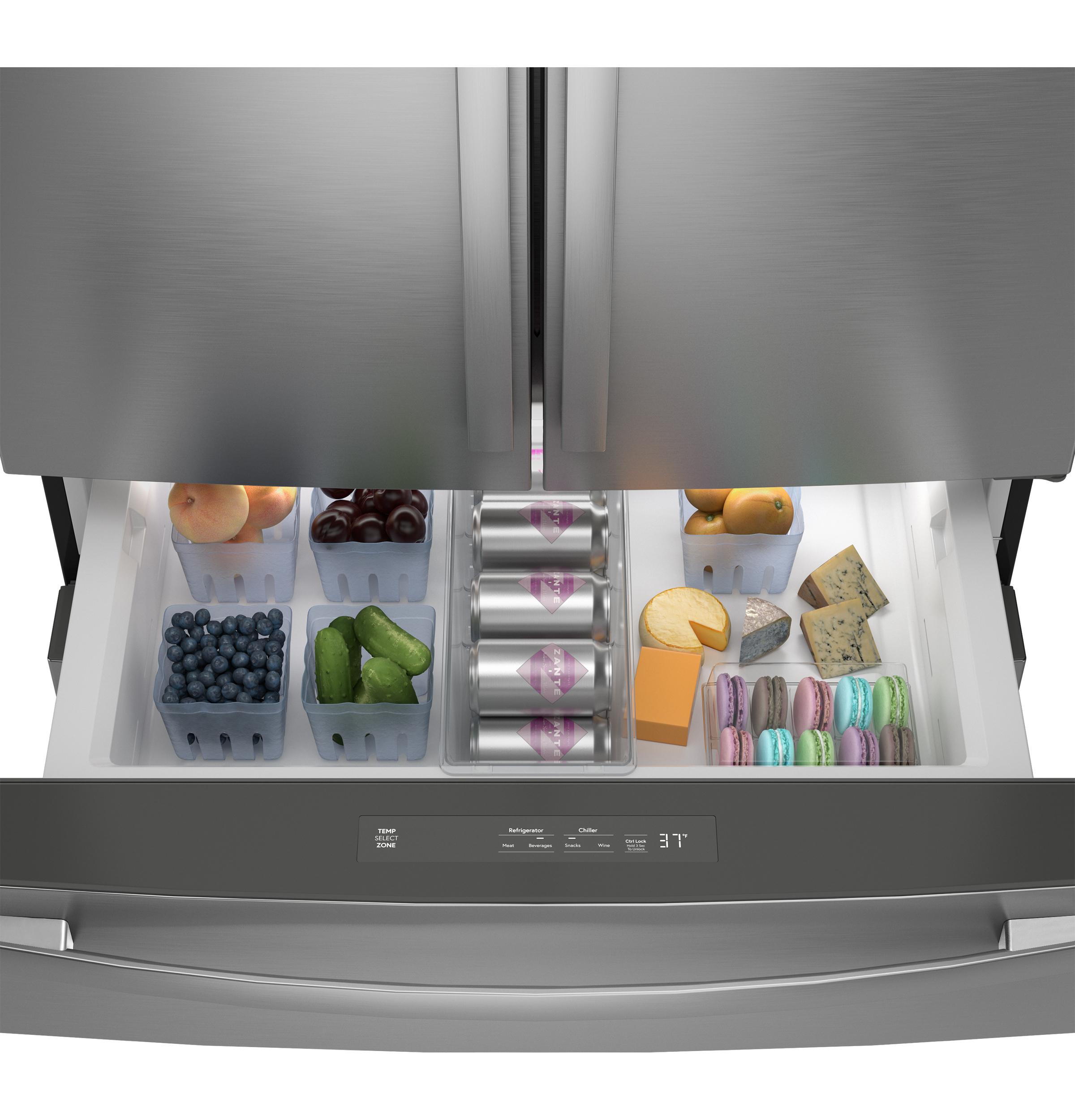 GE Profile 23.2 Cu. Ft. Smart Counter-Depth French-Door Refrigerator, 4-Door, Dual-Dispense AutoFill – PJE23BYWFS-KT