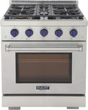 Kucht Professional 30" 4.2 cu. ft. Propane Gas Range in Stainless Steel with Blue Accents - KFX300/LP-B