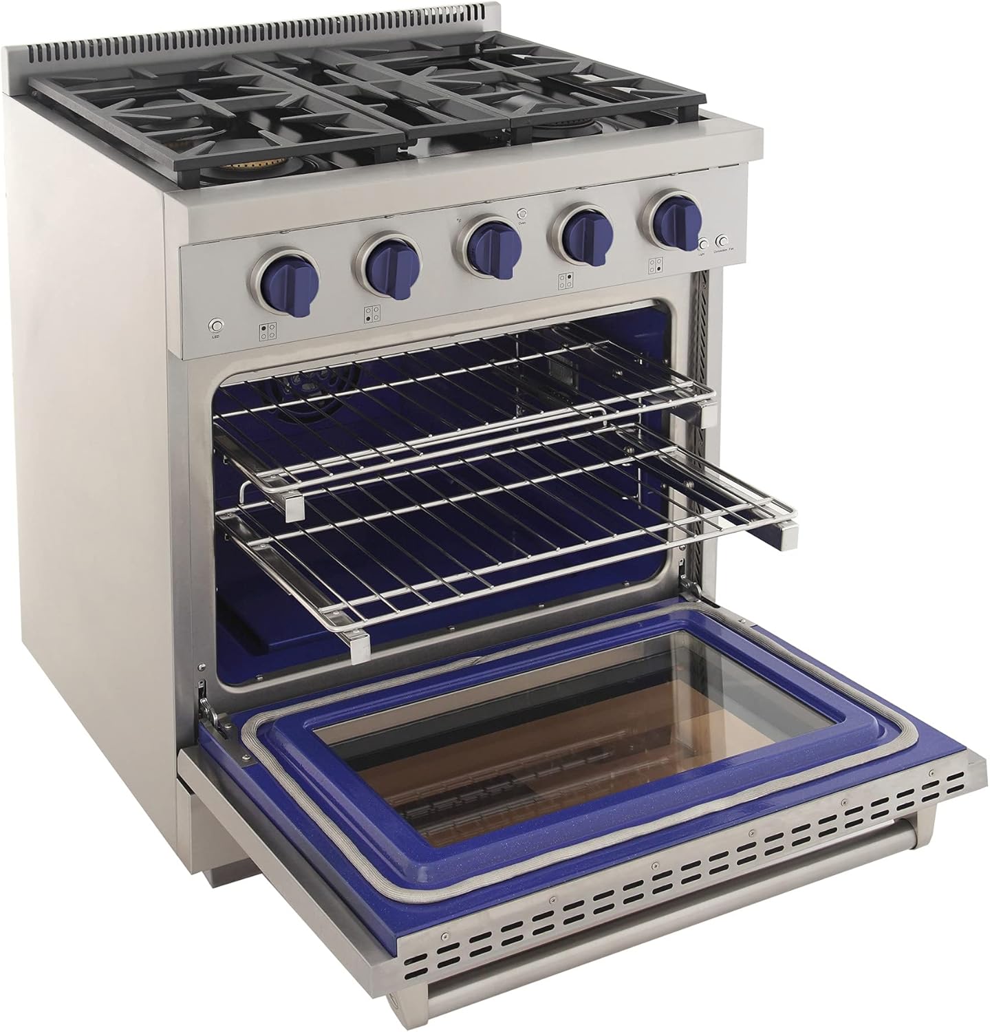Kucht Professional 30" 4.2 cu. ft. Natural Gas Range in Stainless Steel with Blue Accents - KFX300-B