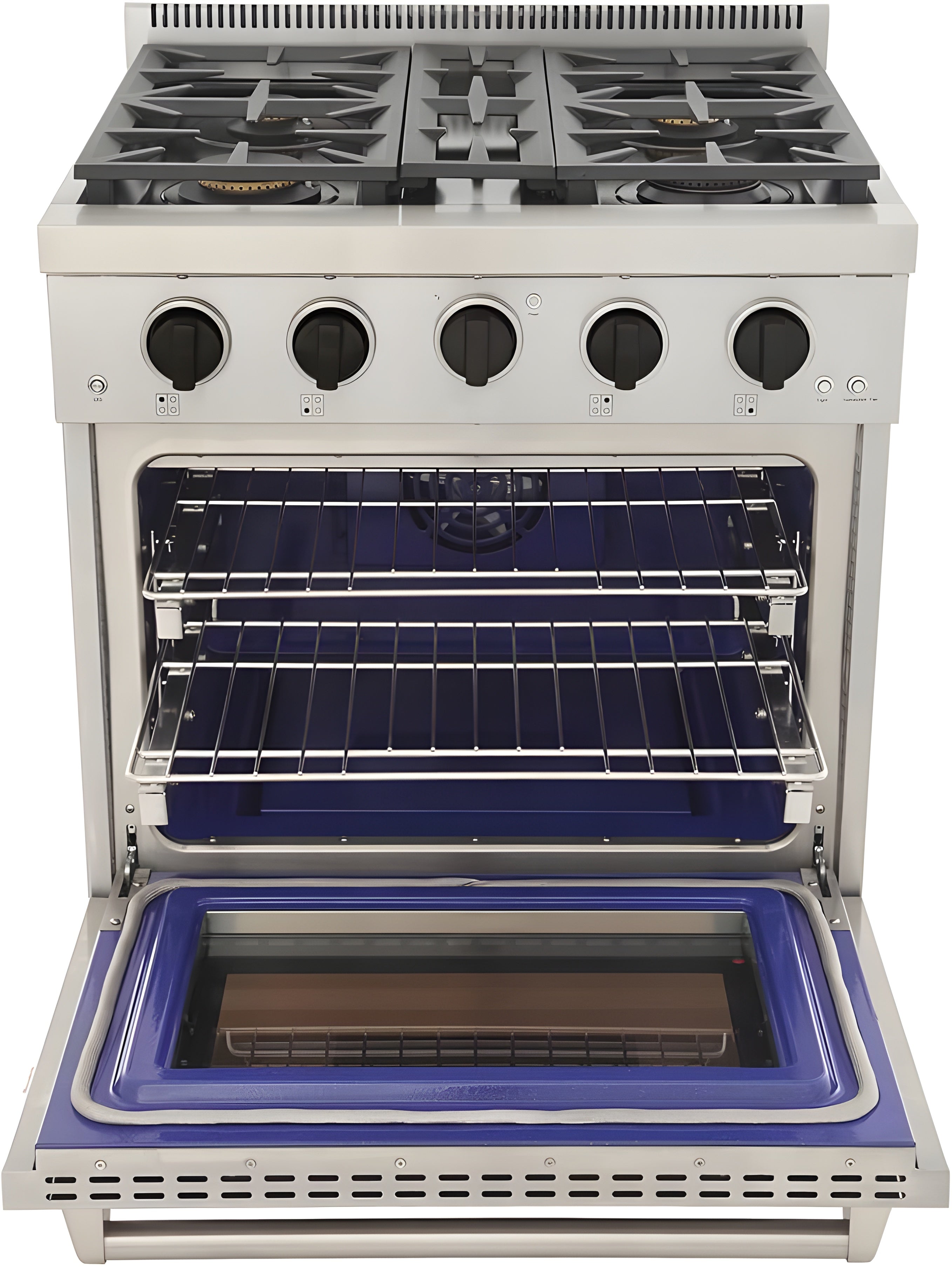 Kucht Professional 30" 4.2 cu. ft. Natural Gas Range in Stainless Steel with Black Accents - KFX300-K