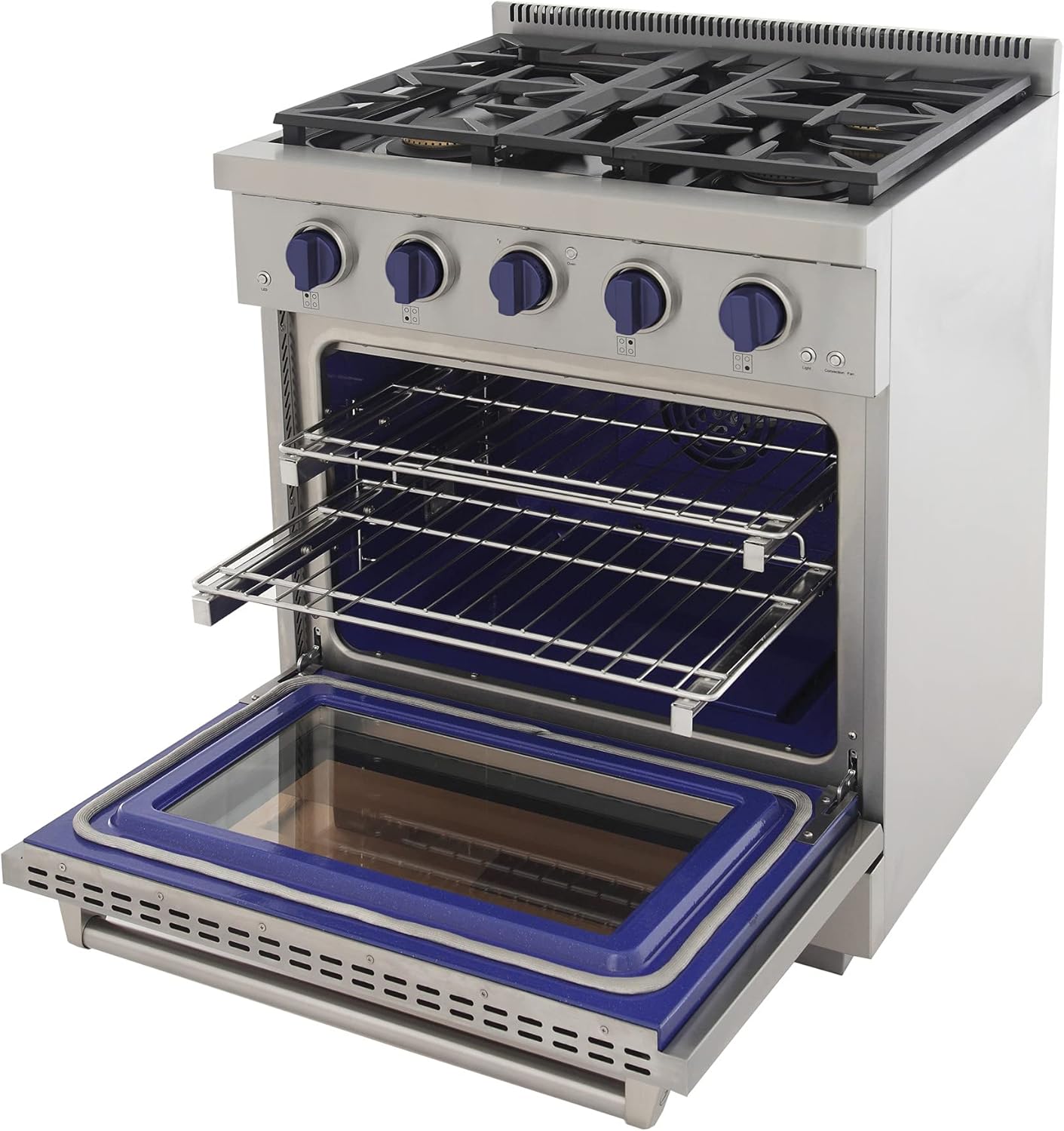 Kucht Professional 30" 4.2 cu. ft. Natural Gas Range in Stainless Steel with Blue Accents - KFX300-B