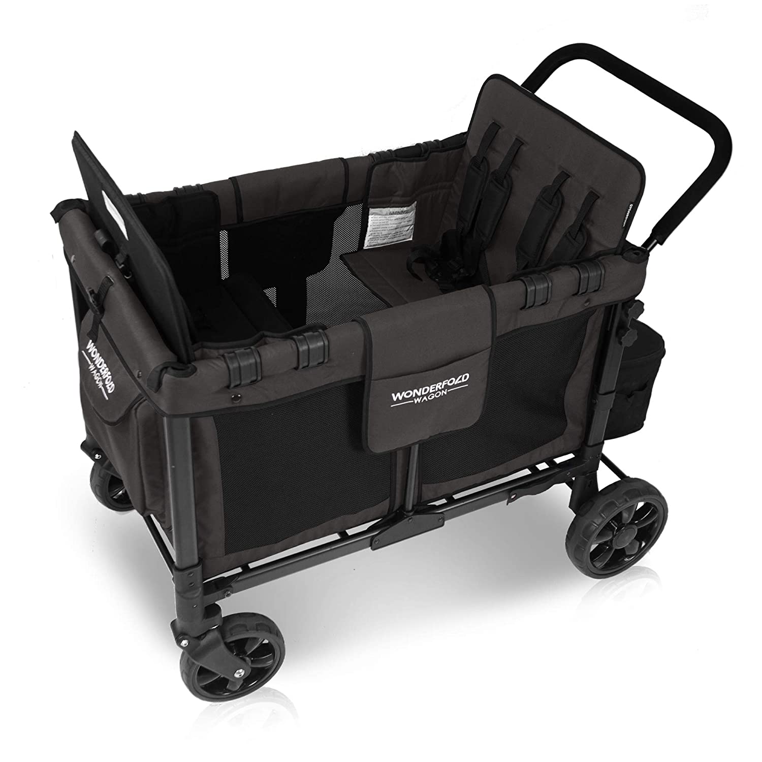 WonderFold W4 Elite Push/Pull 4-Passenger Quad Stroller Wagon Black New