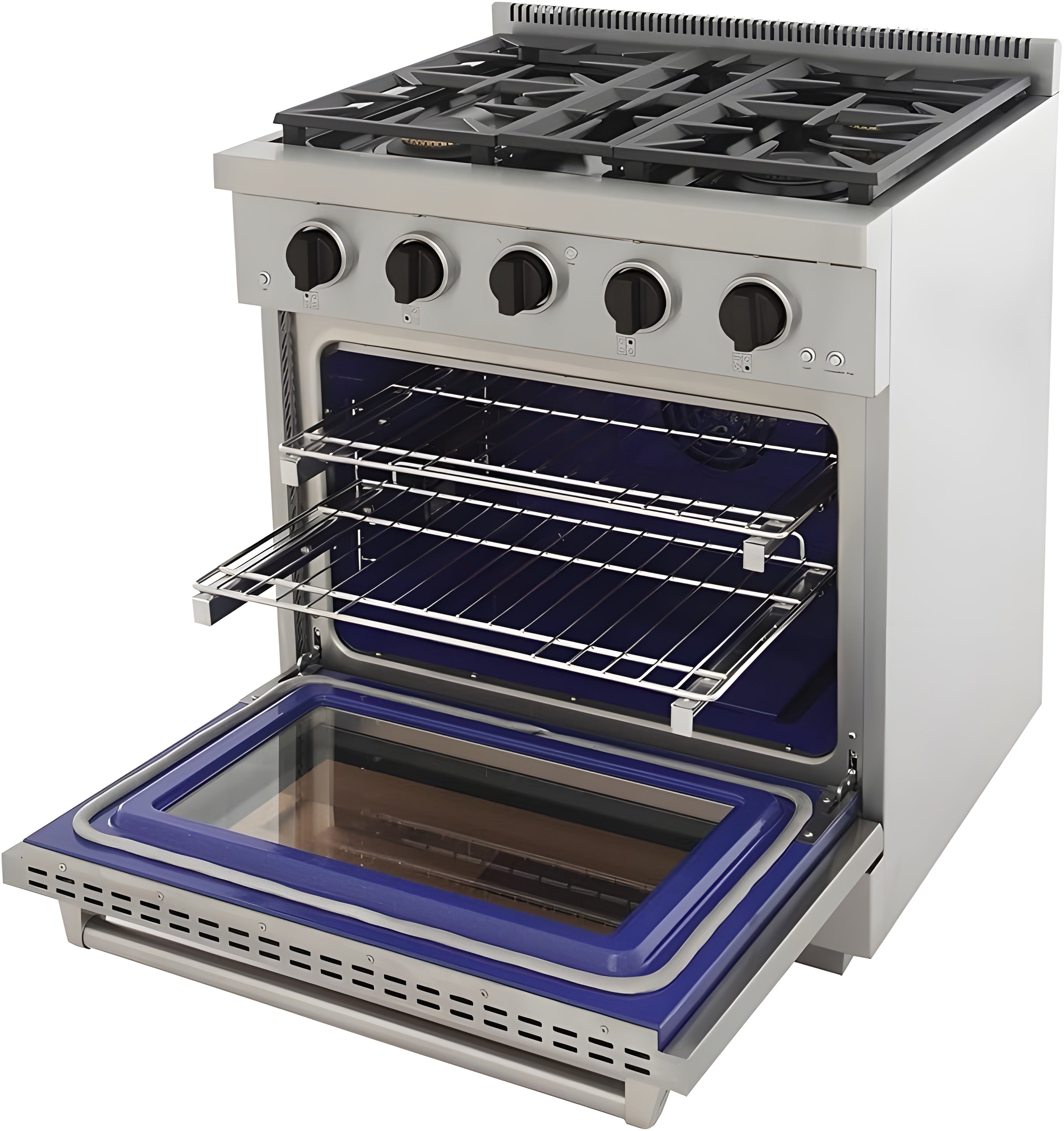 Kucht Professional 30" 4.2 cu. ft. Natural Gas Range in Stainless Steel with Black Accents - KFX300-K