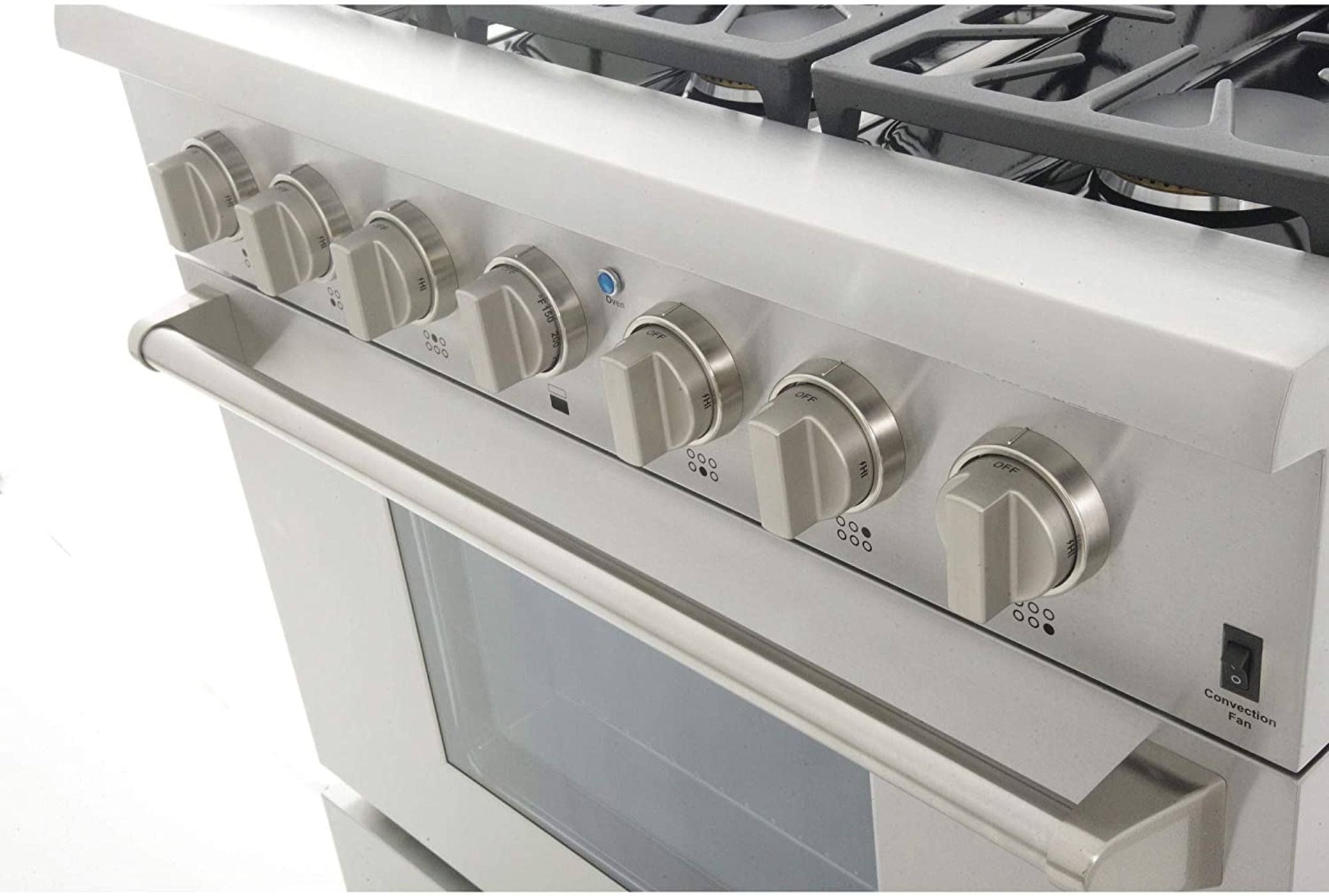 Kucht Professional 36 in. 5.2 cu ft. Propane Gas Range with Classic Silver Knobs - KRG3618U/LP-S