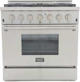 Kucht Professional 36 in. 5.2 cu ft. Natural Gas Range with Silver Knobs - KRG3618U-S
