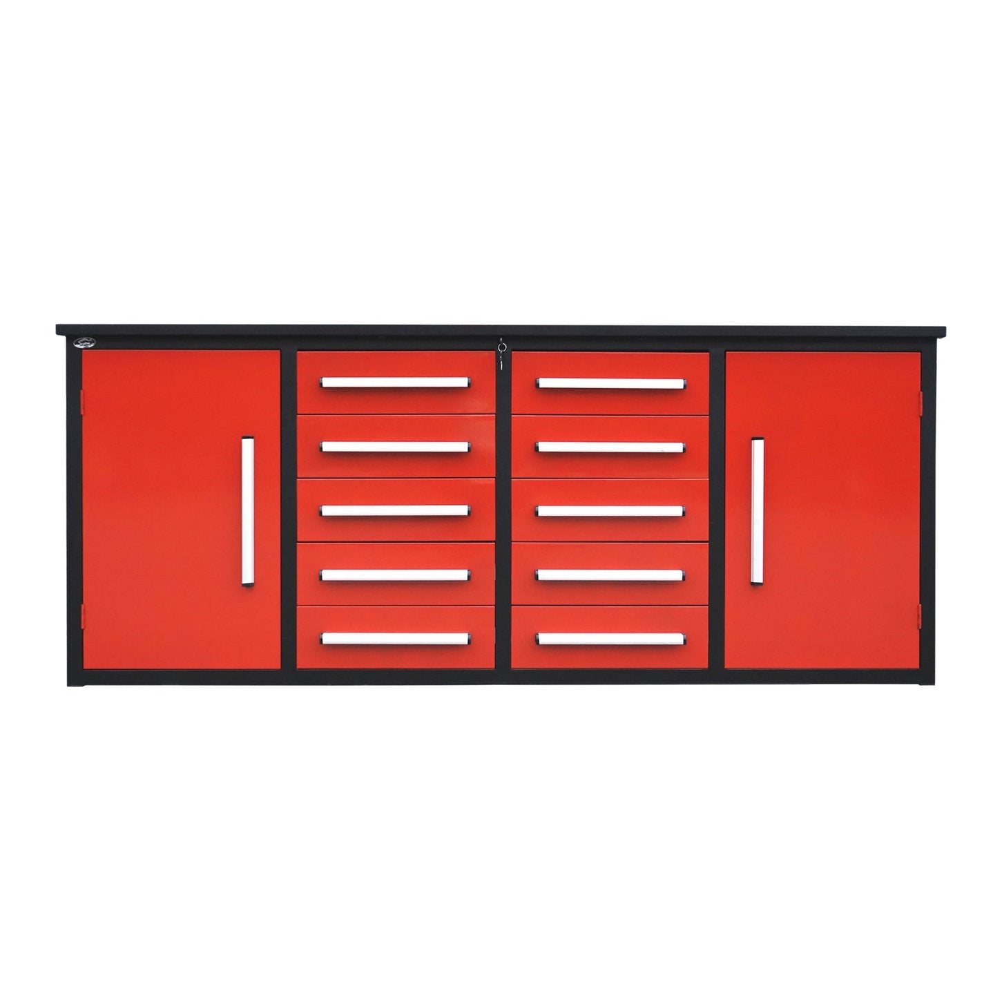 Chery Industrial 7' Storage Cabinets with Workbench 10 Drawers & 2 Cabinets