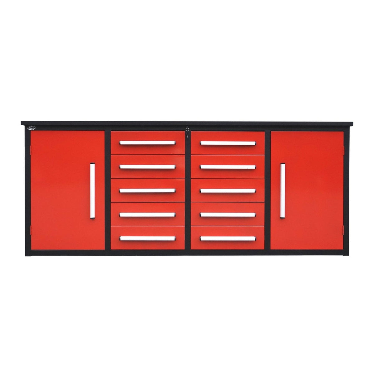 Chery Industrial 7' Storage Cabinets with Workbench 10 Drawers & 2 Cabinets