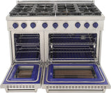 Kucht Professional 48" 6.7 cu. ft. Propane Gas Range in Stainless Steel with Blue Accents - KFX480/LP-B