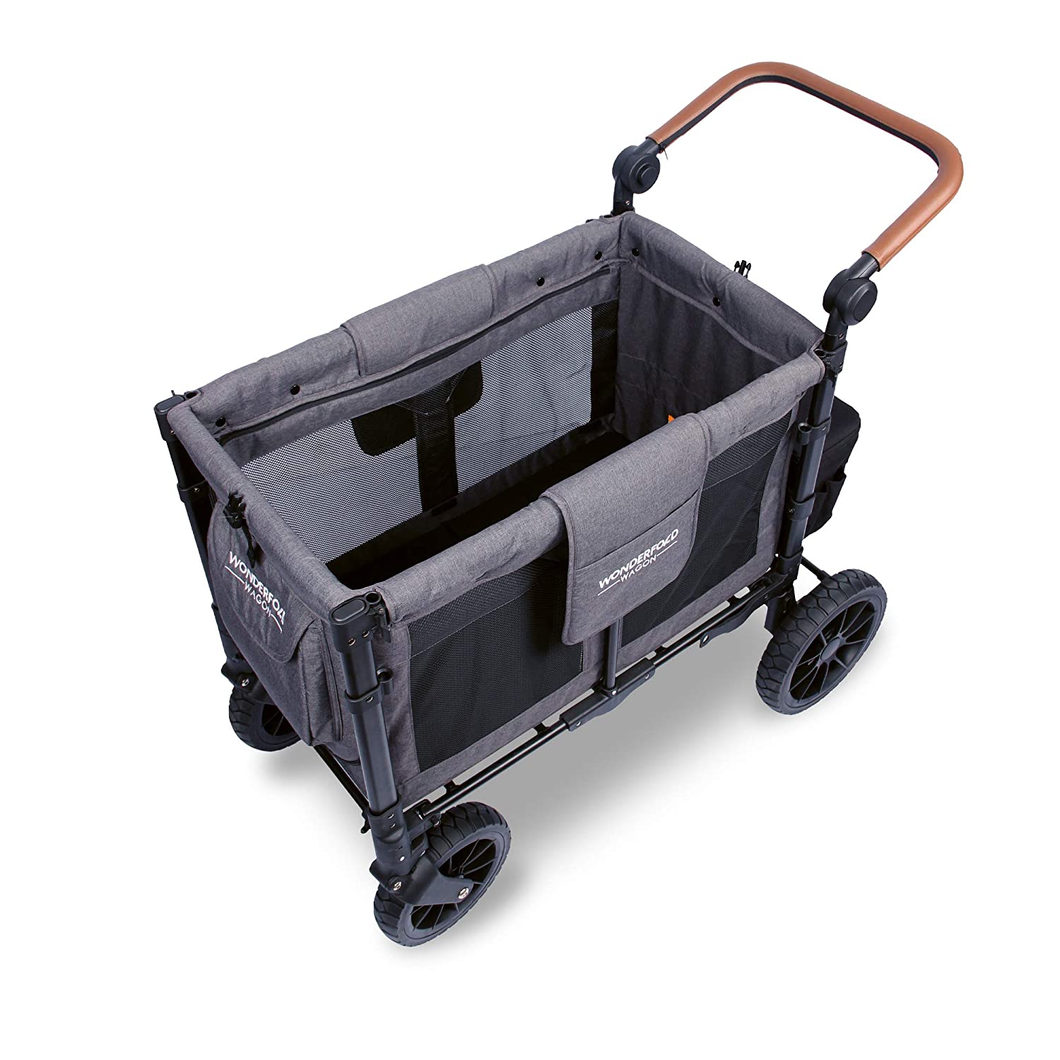 WonderFold W2 Luxe Push/Pull 2-Passenger Stroller Wagon Gray New