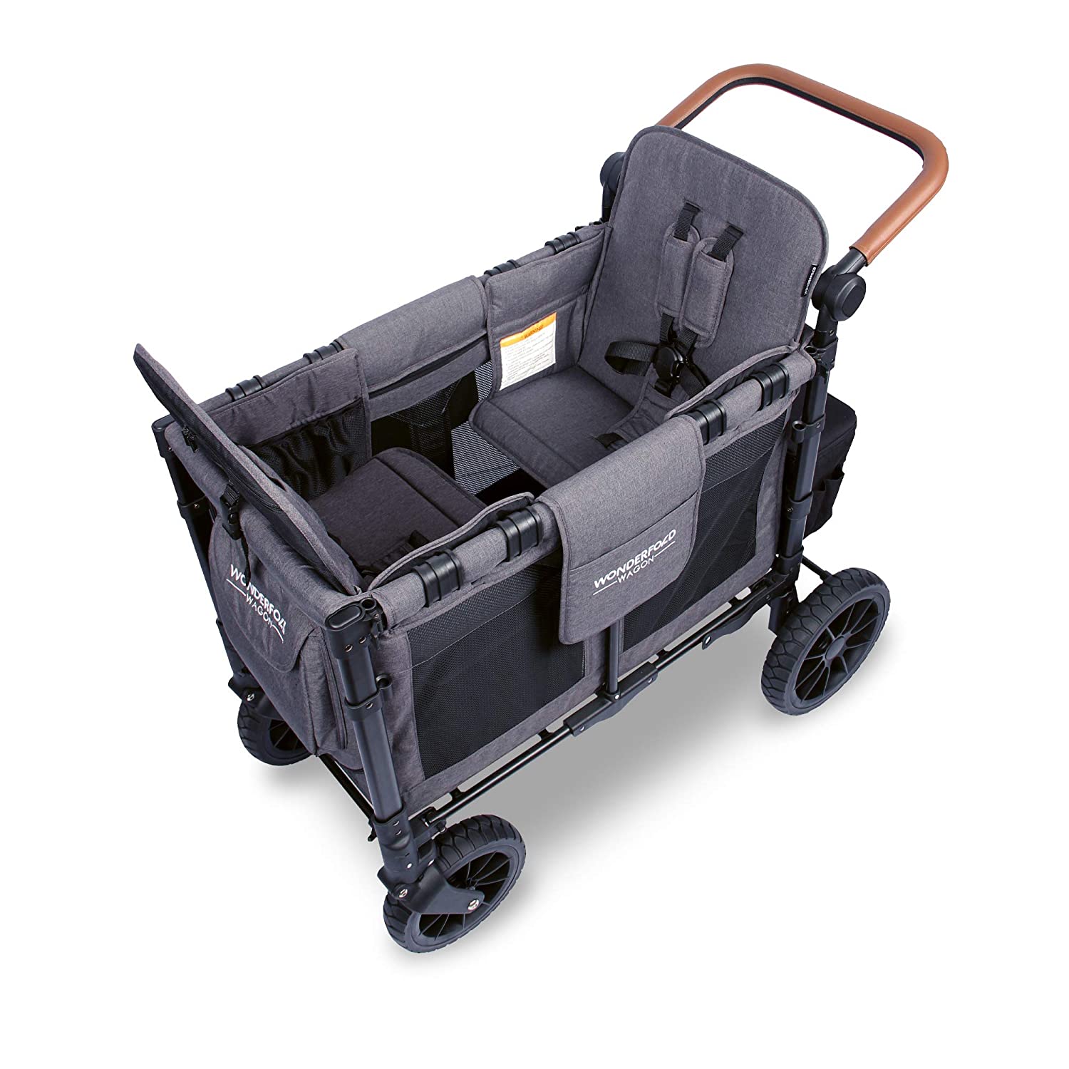 WonderFold W2 Luxe Push/Pull 2-Passenger Stroller Wagon Gray New