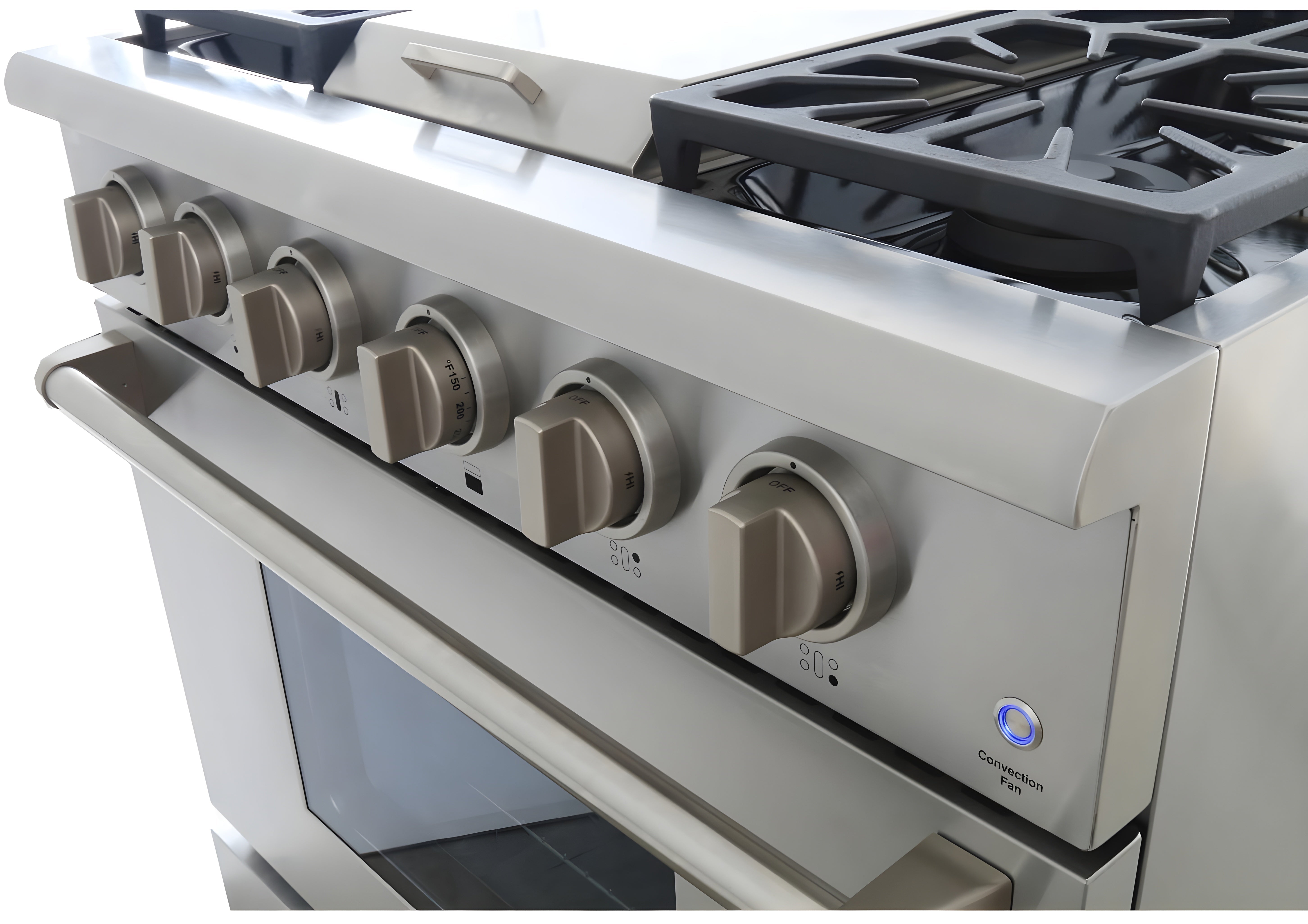 Kucht Professional 36 in. 5.2 cu ft. Propane Gas Range with Griddle and Silver Knobs - KRG3609U/LP-S