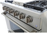 Kucht Professional 36 in. 5.2 cu ft. Propane Gas Range with Griddle and Silver Knobs - KRG3609U/LP-S