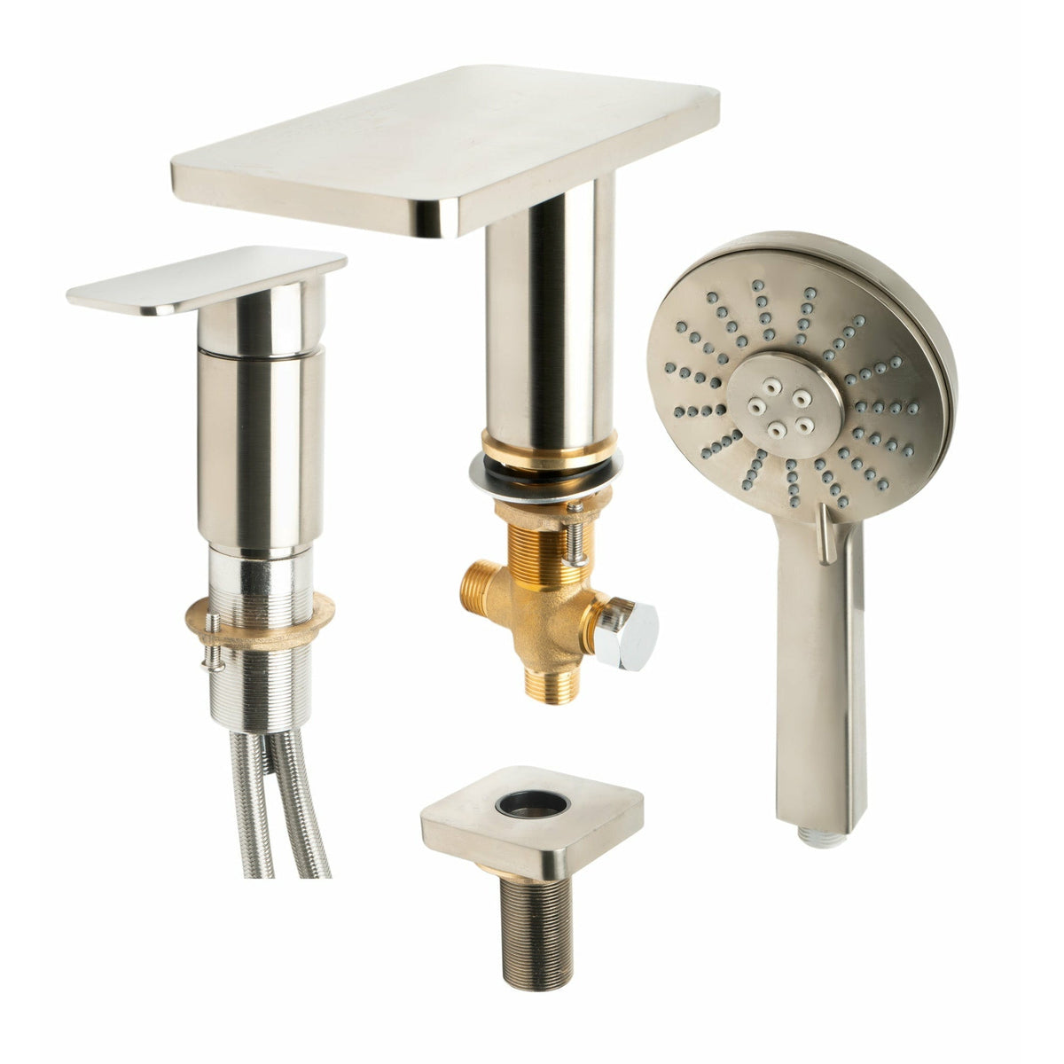 ALFI Deck Mounted Tub Filler with Hand Held Showerhead AB2879