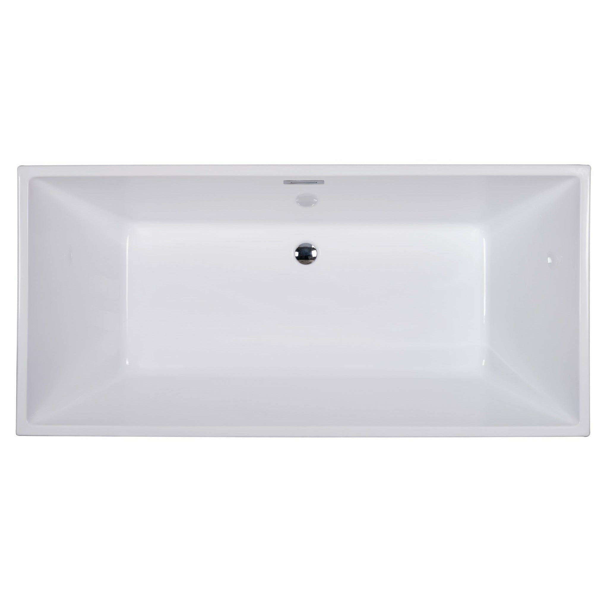 ALFI 67" Rectangular White Freestanding Acrylic Soaking Bathtub AB8832