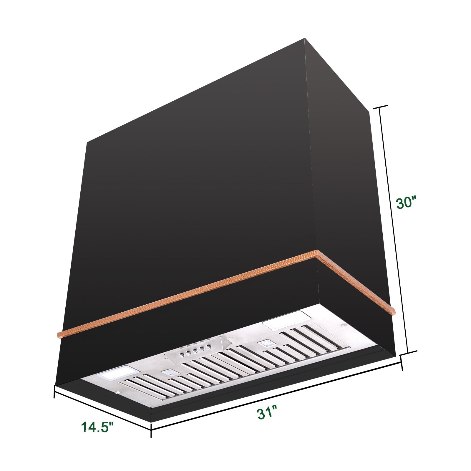 Akicon 30" Stainless Steel Range Hood, 600 CFM Wall Mount Vent Hood with Powerful Vent Motor, Modern Box Kitchen Hood with LED Lights, Charcoal Filter - AK-HS30HA-JBC-48