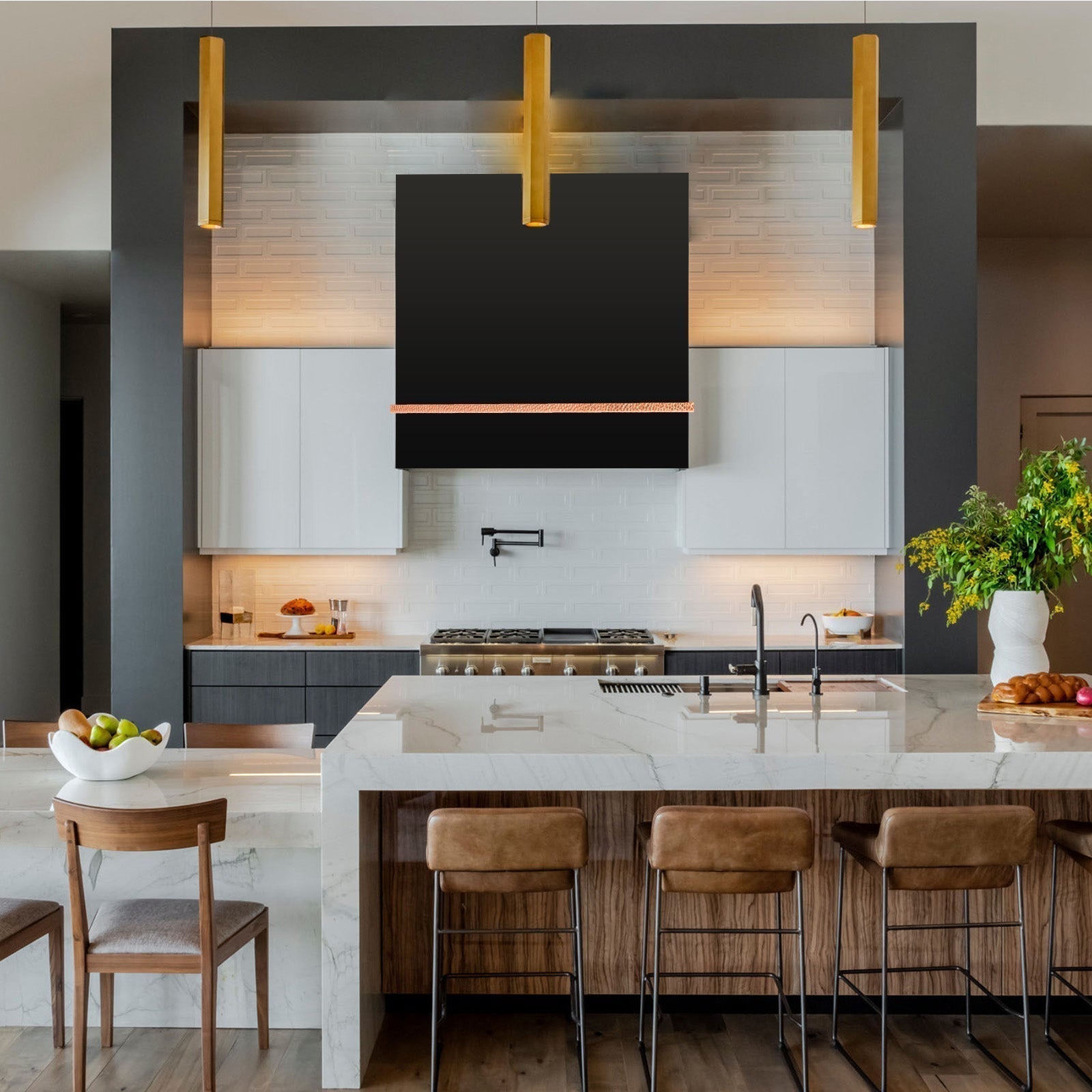 Akicon 30" Stainless Steel Range Hood, 600 CFM Wall Mount Vent Hood with Powerful Vent Motor, Modern Box Kitchen Hood with LED Lights, Charcoal Filter - AK-HS30HA-JBC-48
