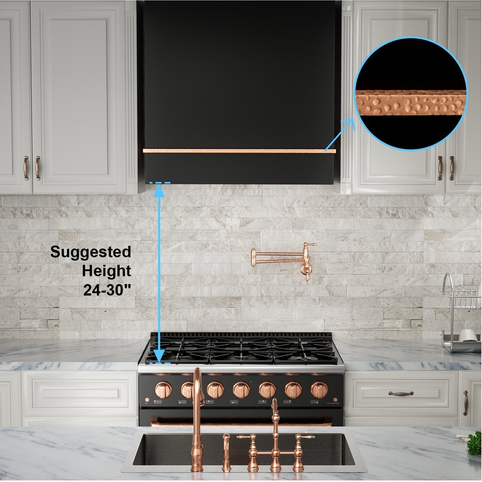 Akicon 30" Stainless Steel Range Hood, 600 CFM Wall Mount Vent Hood with Powerful Vent Motor, Modern Box Kitchen Hood with LED Lights, Charcoal Filter - AK-HS30HA-JBC-48