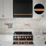 Akicon 30" Stainless Steel Range Hood, 600 CFM Wall Mount Vent Hood with Powerful Vent Motor, Modern Box Kitchen Hood with LED Lights, Charcoal Filter - AK-HS30HA-JBC-48