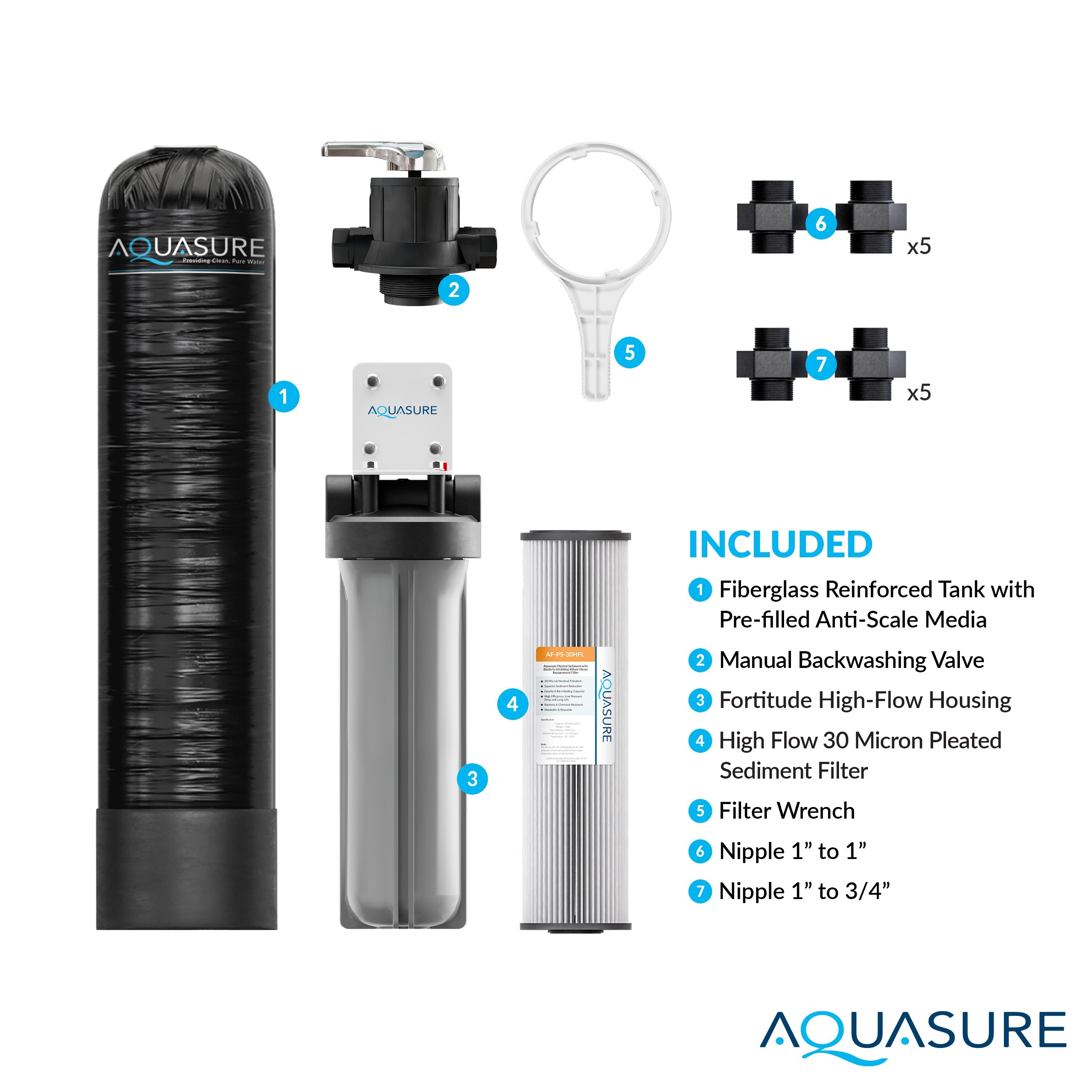 Aquasure Fortitude Lite Series | 800,000 Gallons Whole House Water Filter Treatment System - AS-FP-LITE