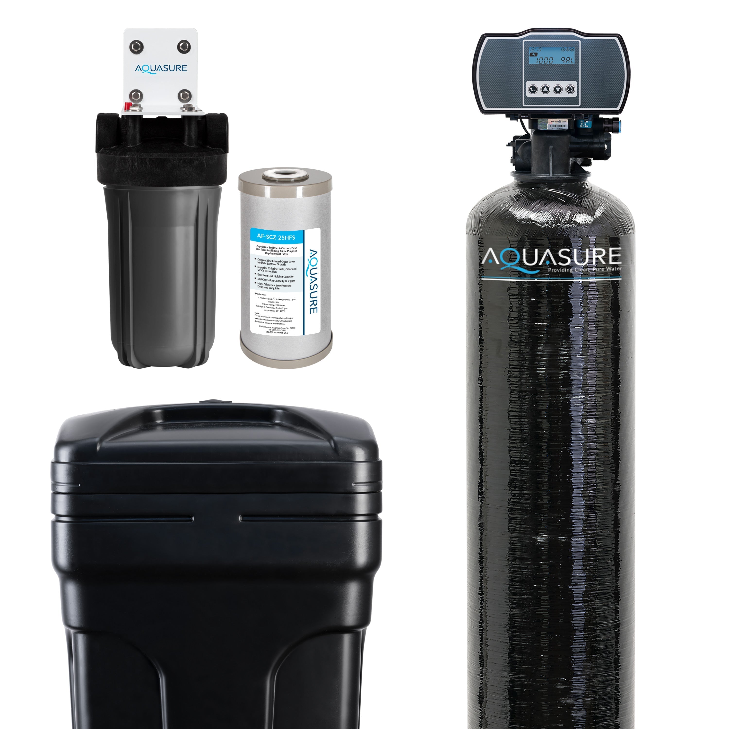 Aquasure Harmony Series | 48,000 GRAINS Water Softener & Triple Purpose Pre-Filter - AS-HS48SCP