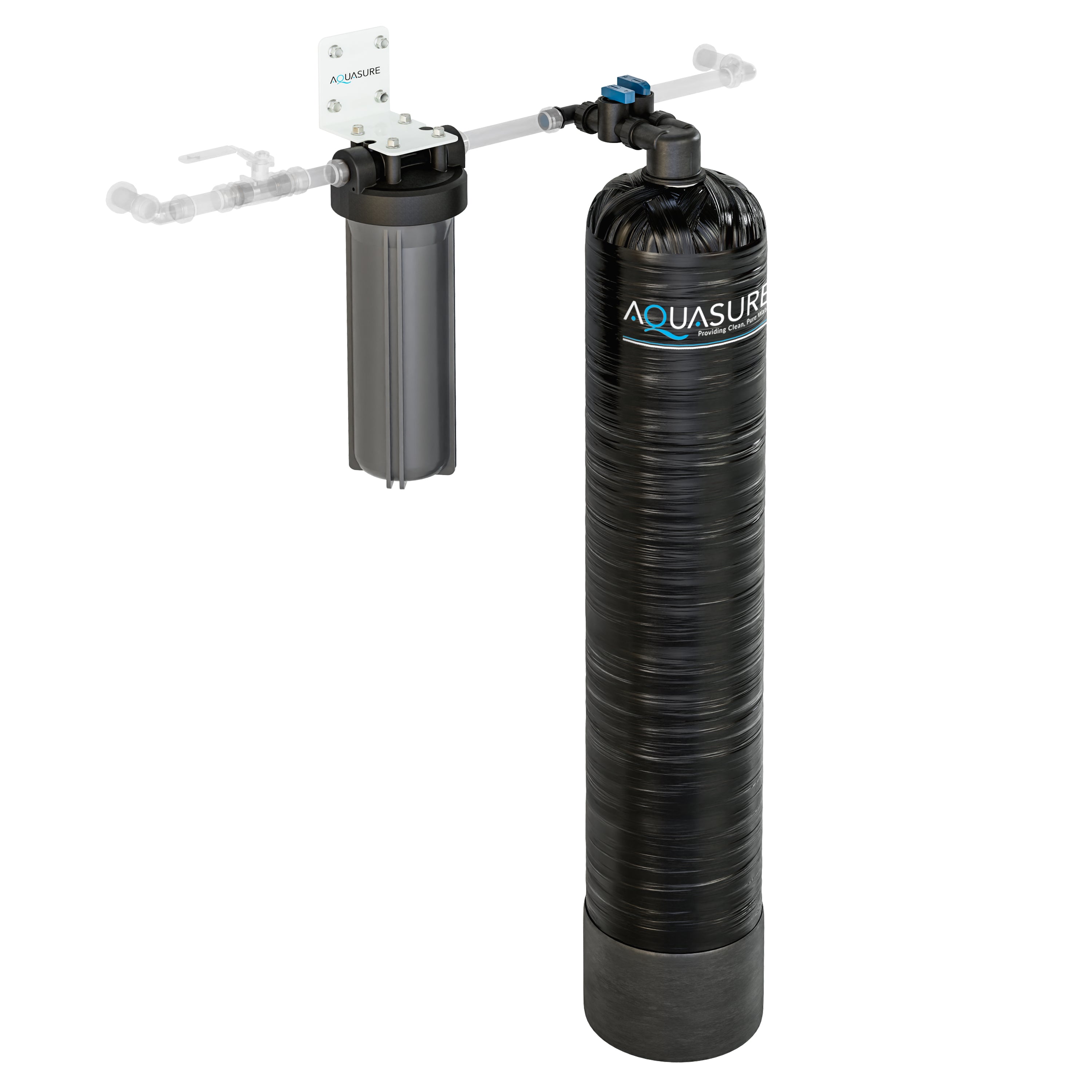 Aquasure Serene Series | 15 GPM Whole House Salt-Free Water Conditioning/Softening System with Triple Purpose Pre-Filter - AS-SF15G