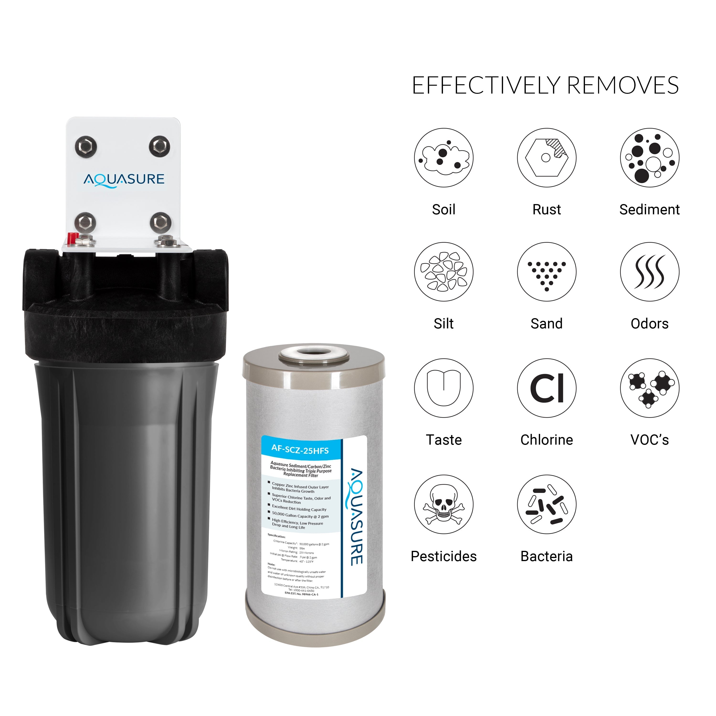 Aquasure Signature Elite | Whole House Water Filter Bundle with 48,000 Grains Softener w/ Fine Mesh Resin, 75 GPD Reverse Osmosis System & Triple Purpose Pre-Filter - AS-WHF48FM