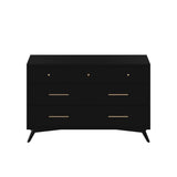 Alpine Flynn Mid Century Modern 7 Drawer Dresser, Black - 966BLK-03