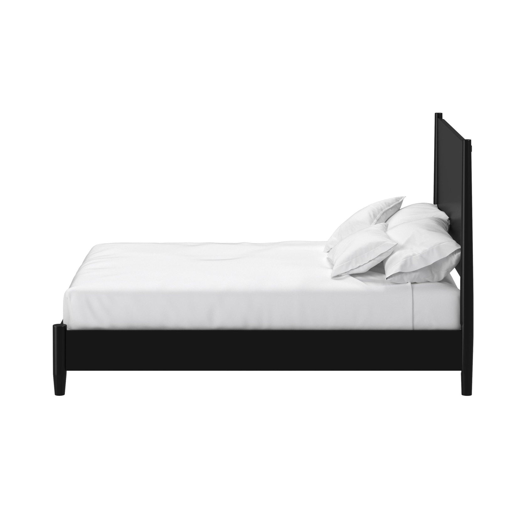Alpine Flynn Mid Century Modern Standard King Panel Bed, Black - 966BLK-07EK