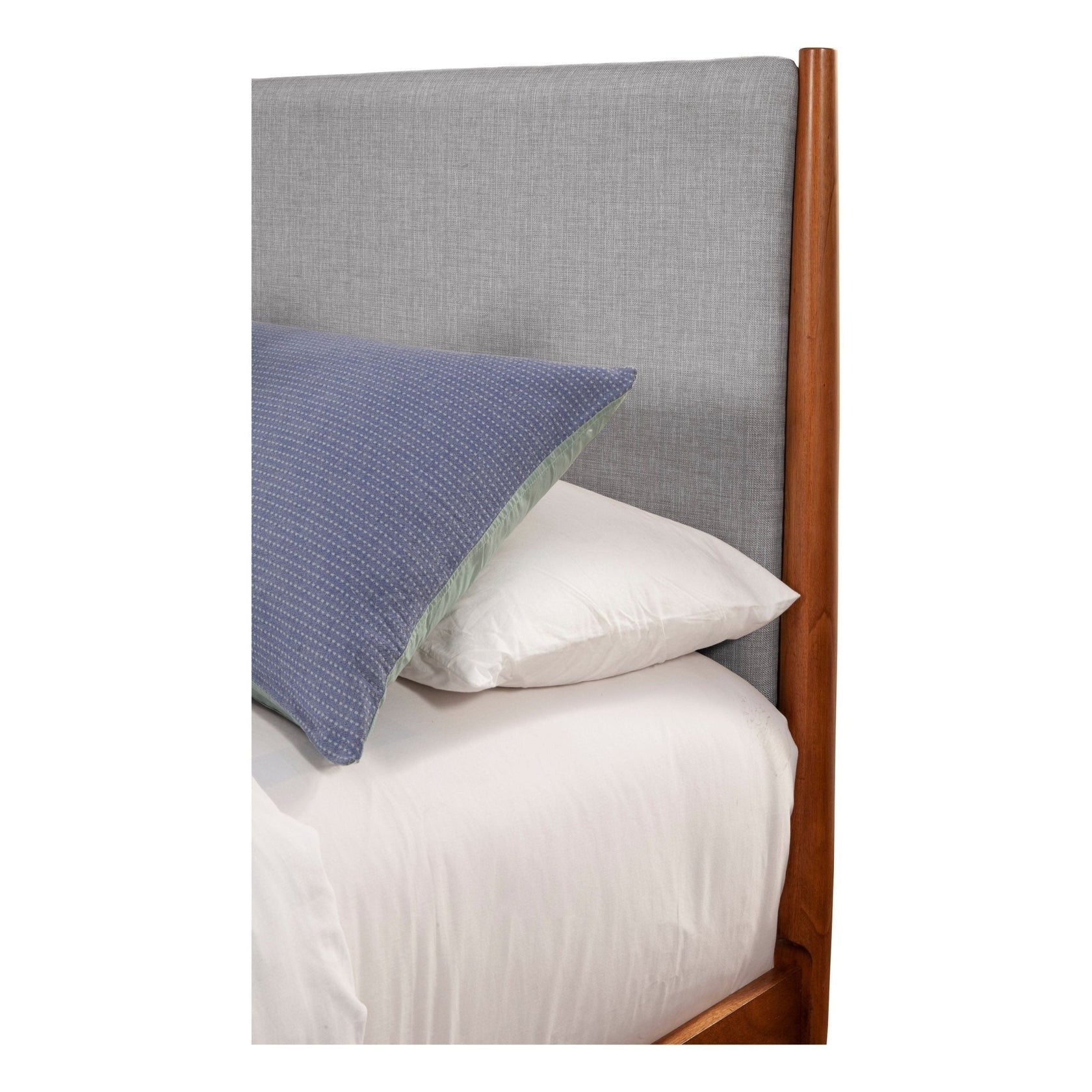 Alpine Flynn Mid Century Modern Two Tone California King Panel Bed, Acorn/Grey - 999-07CK