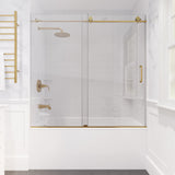 Anzzi Raymore Series 60 in. x 62 in. Frameless Sliding Tub Door SD-AZ8080-01 - SD-AZ8080-01BN