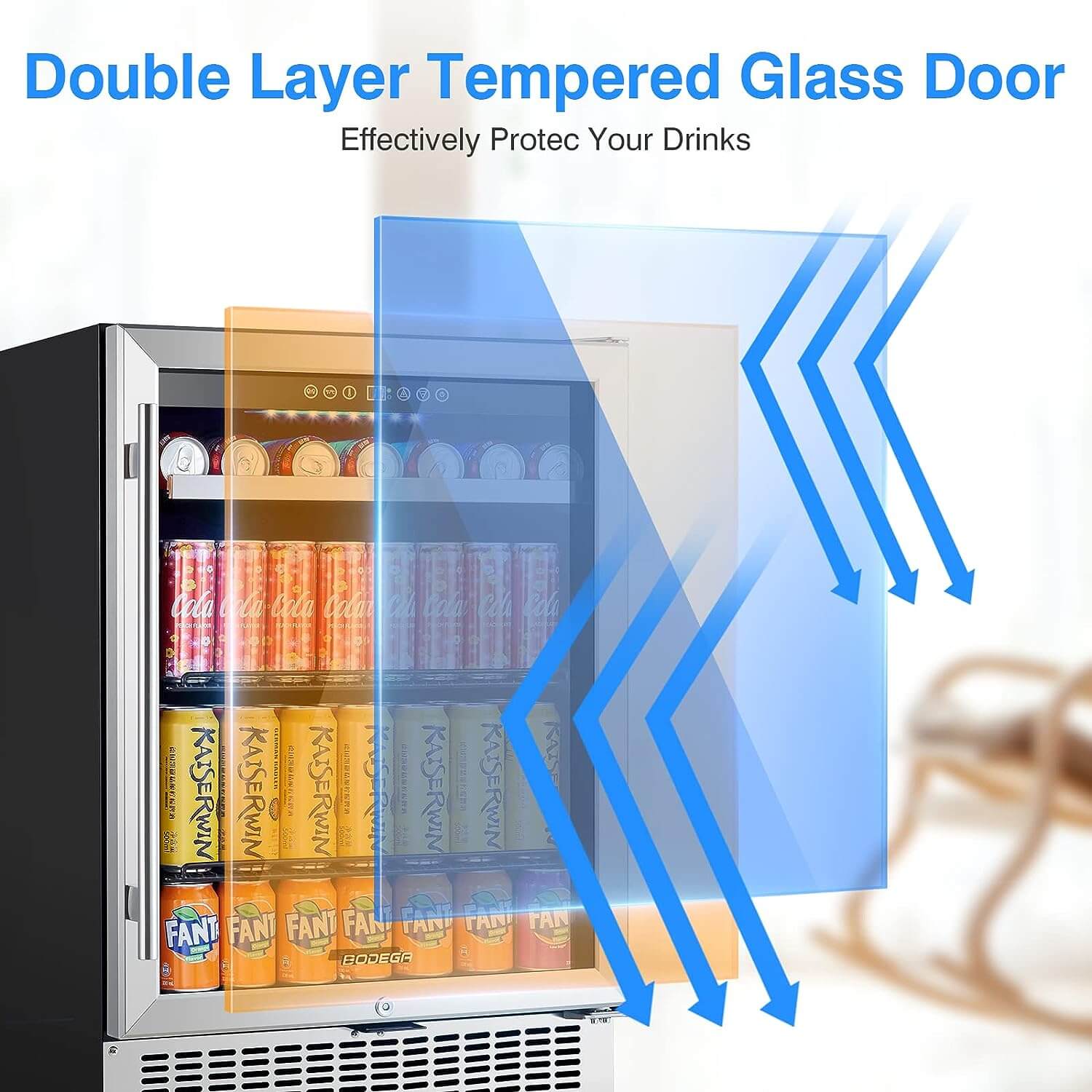 BODEGA Beverage Refrigerator 24 Inch 180 Cans Beer Fridge - YC-150C