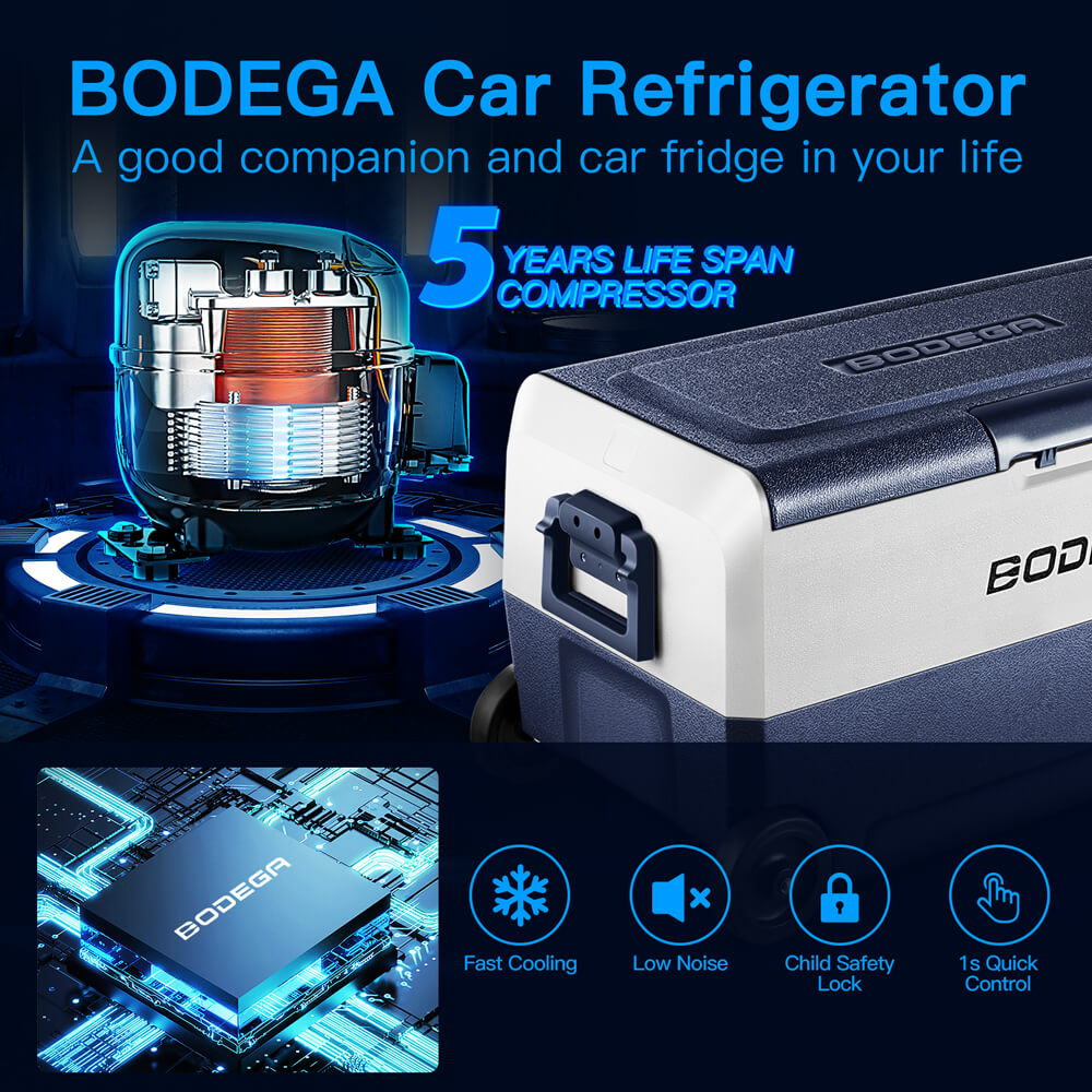 BODEGAcooler 38qt/36L T36 Dual Zone 12V Portable Car Fridge - T36+T36 Cover