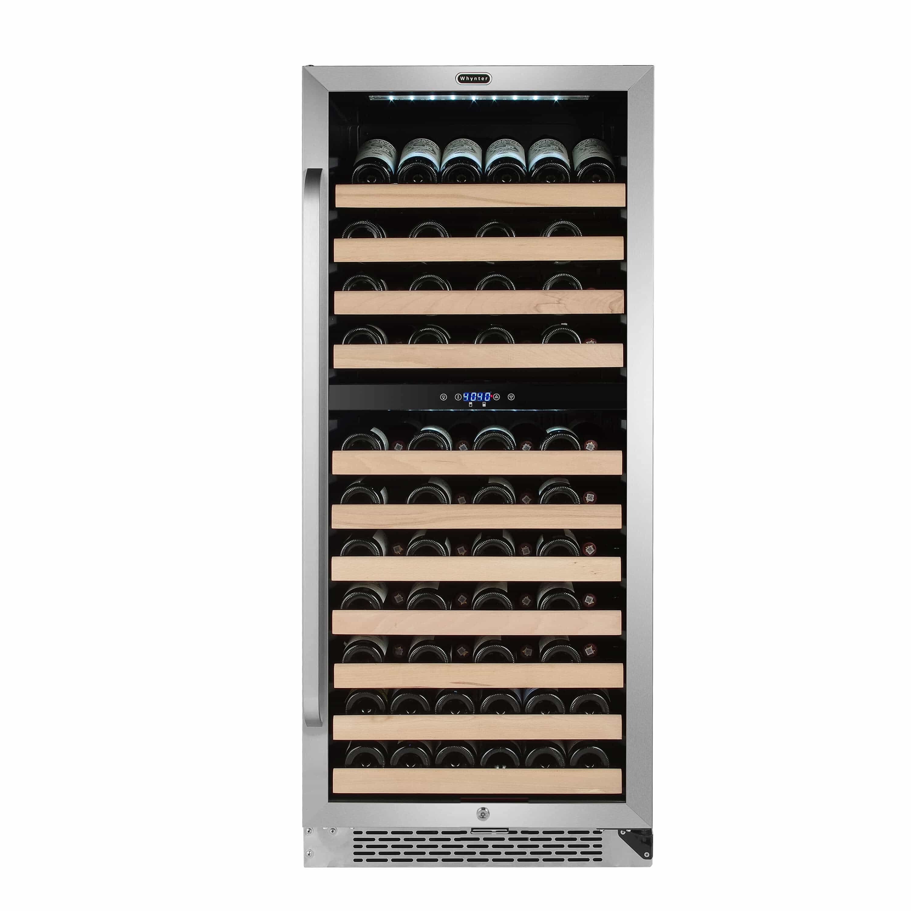 Whynter 92 Bottle Stainless Steel Dual Zone Compressor Wine Cooler BWR-0922DZ