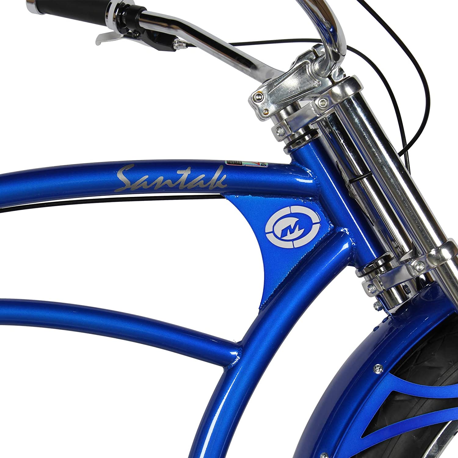 Tracer 26" Santak GT Chopper Stretch Cruiser 1-Speed Fat Tire Bike - MB-SANTAK-BL