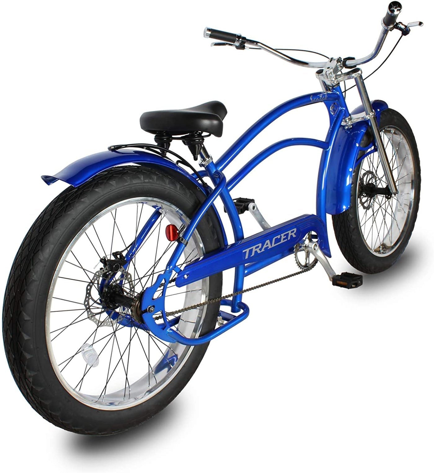 Tracer 26" Santak GT Chopper Stretch Cruiser 1-Speed Fat Tire Bike - MB-SANTAK-BL