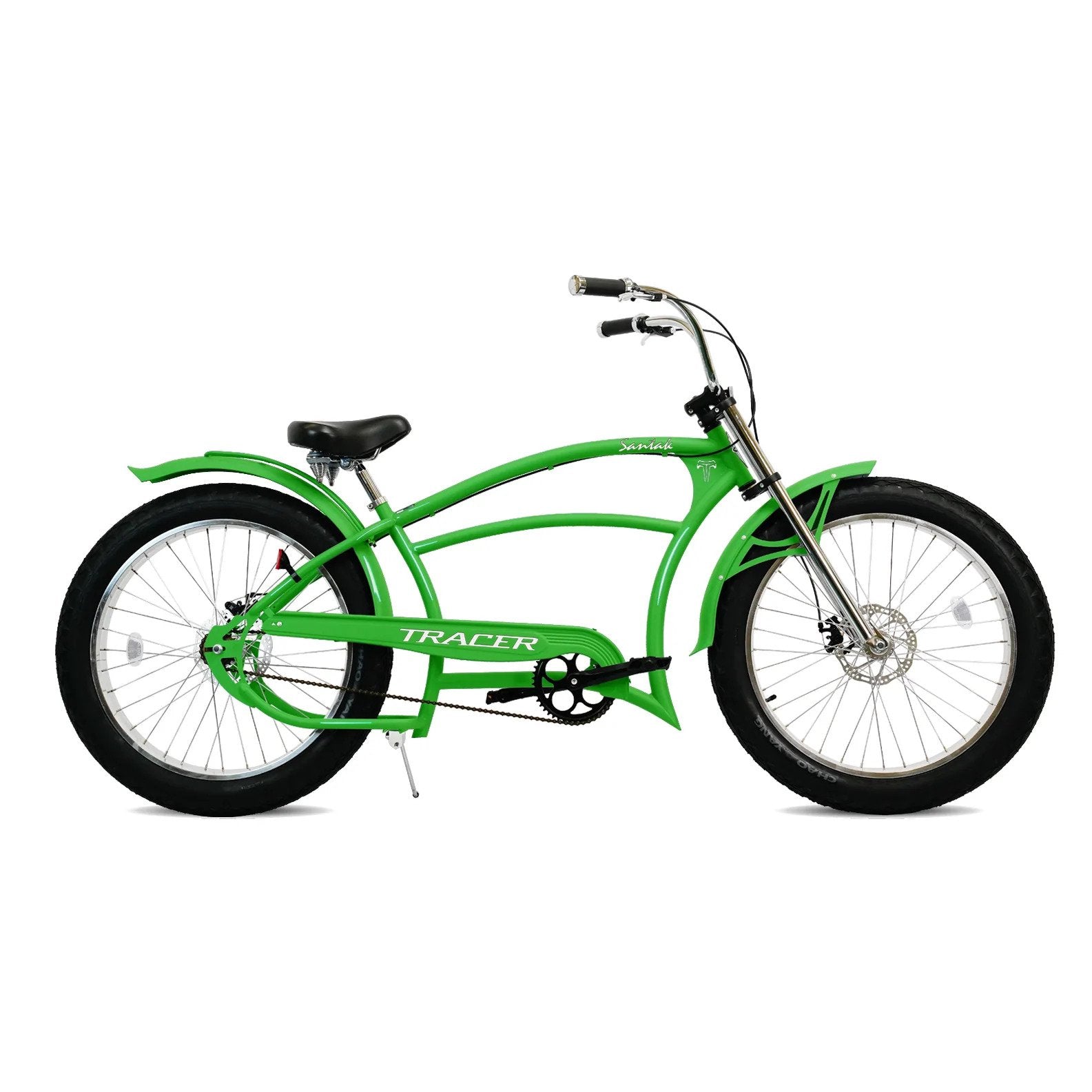 Tracer 26" Santak GT Chopper Stretch Cruiser 1-Speed Fat Tire Bike - MB-SANTAK-BL