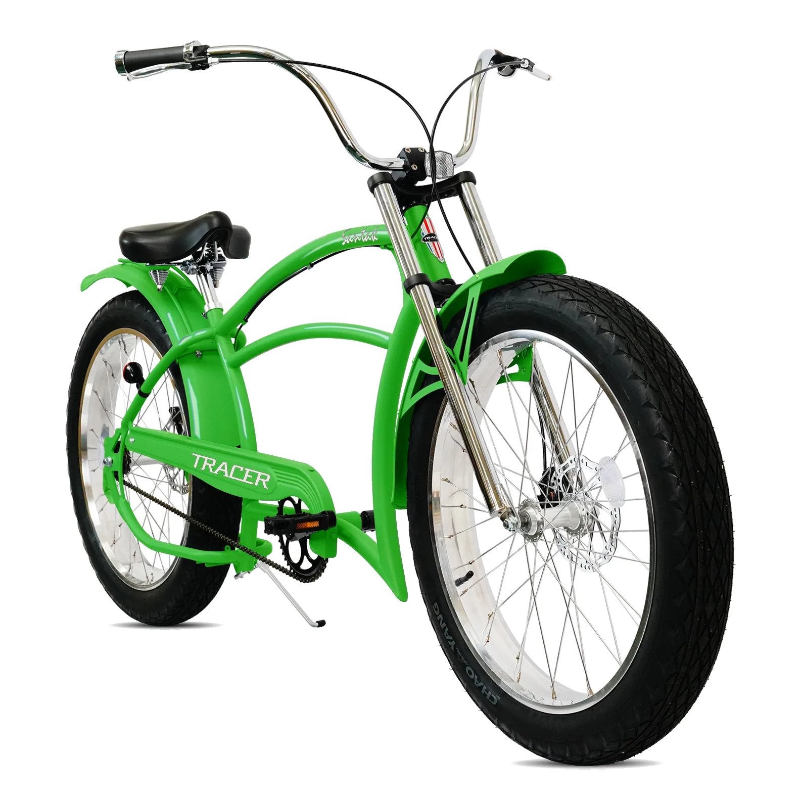 Tracer 26" Santak GT Chopper Stretch Cruiser 1-Speed Fat Tire Bike - MB-SANTAK-BL