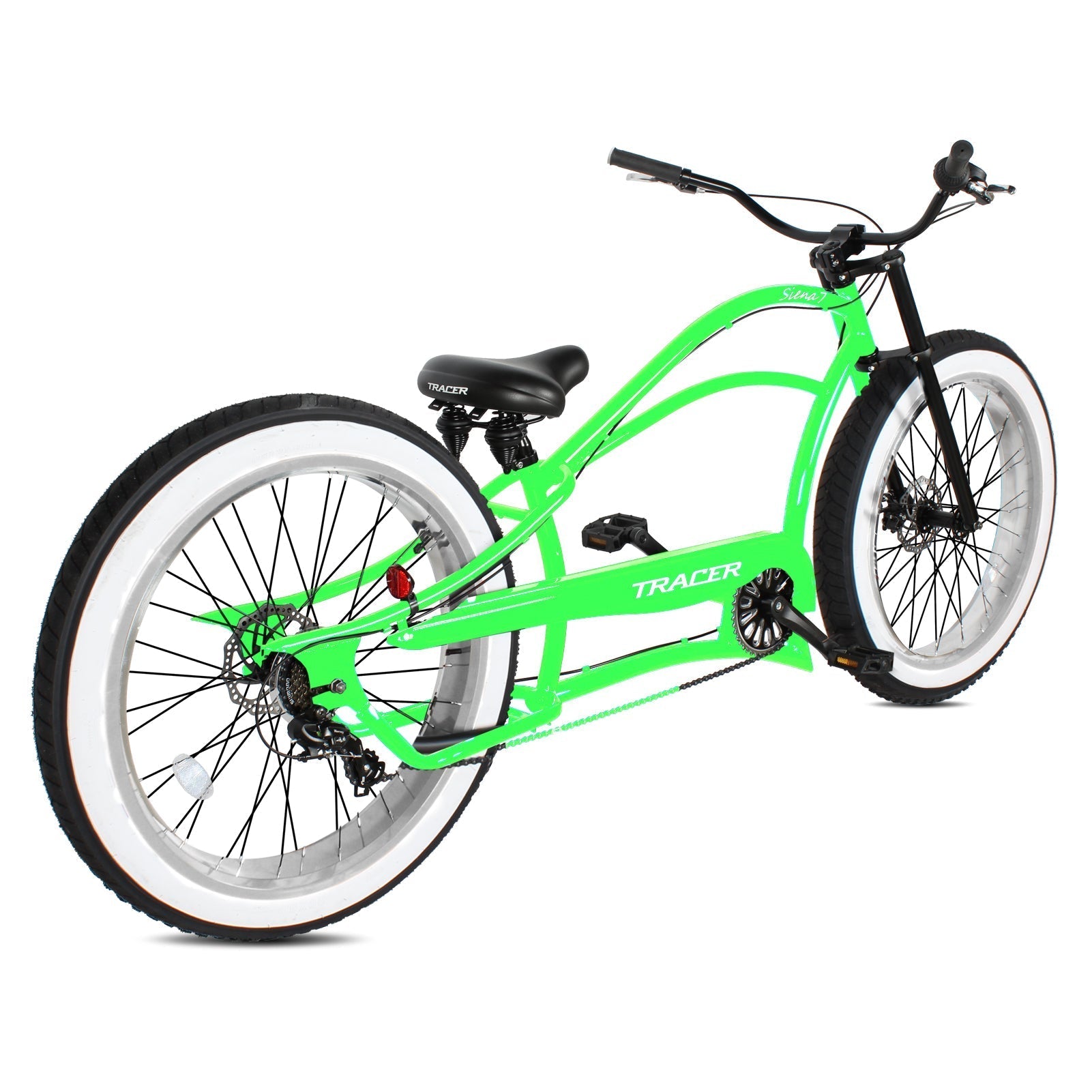 Tracer 26" Siena Chopper Stretch Cruiser Fat Tire Bike - MB-SIENA-M-BK/PLS